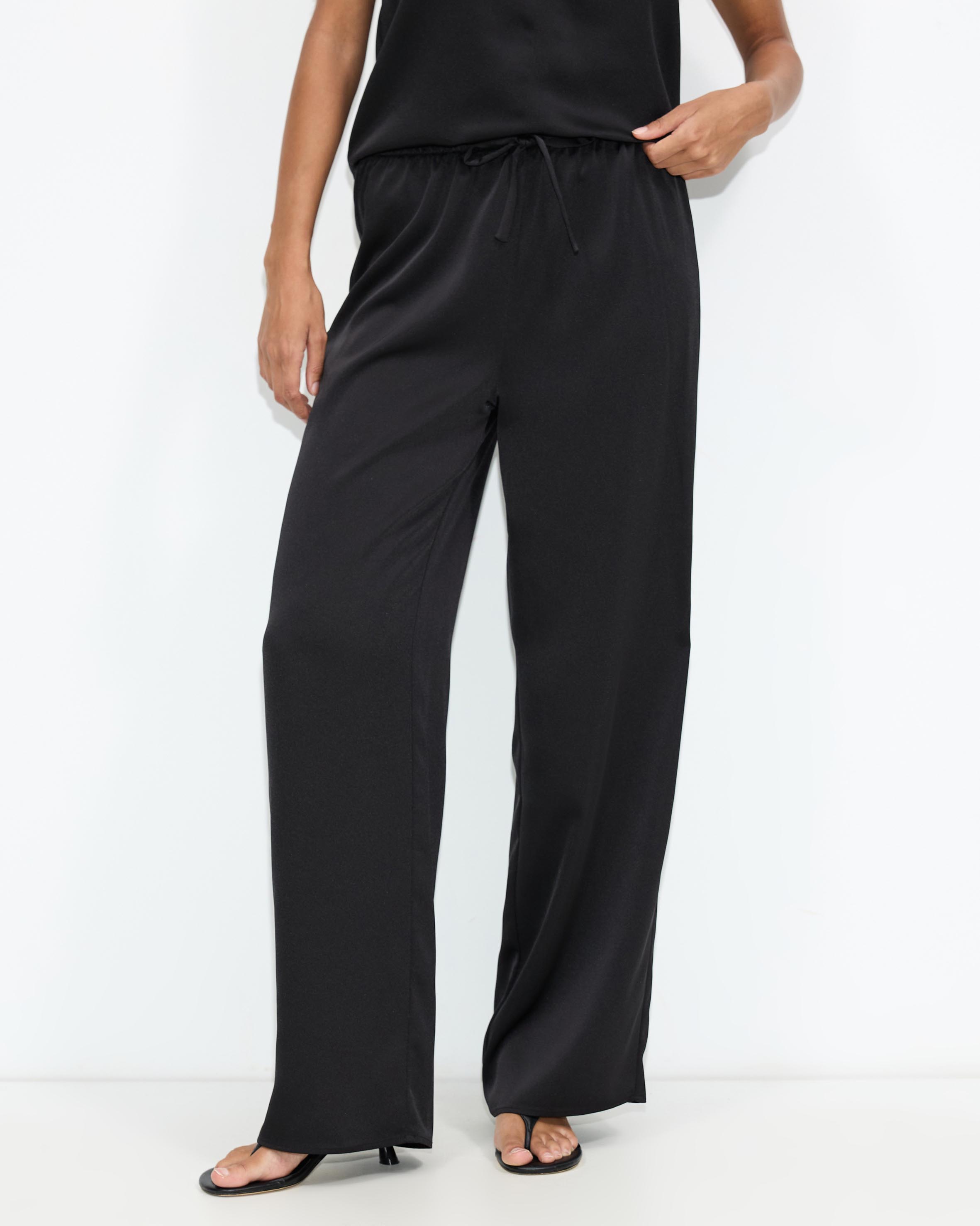 Golden Hour Satin Drawstring Pants