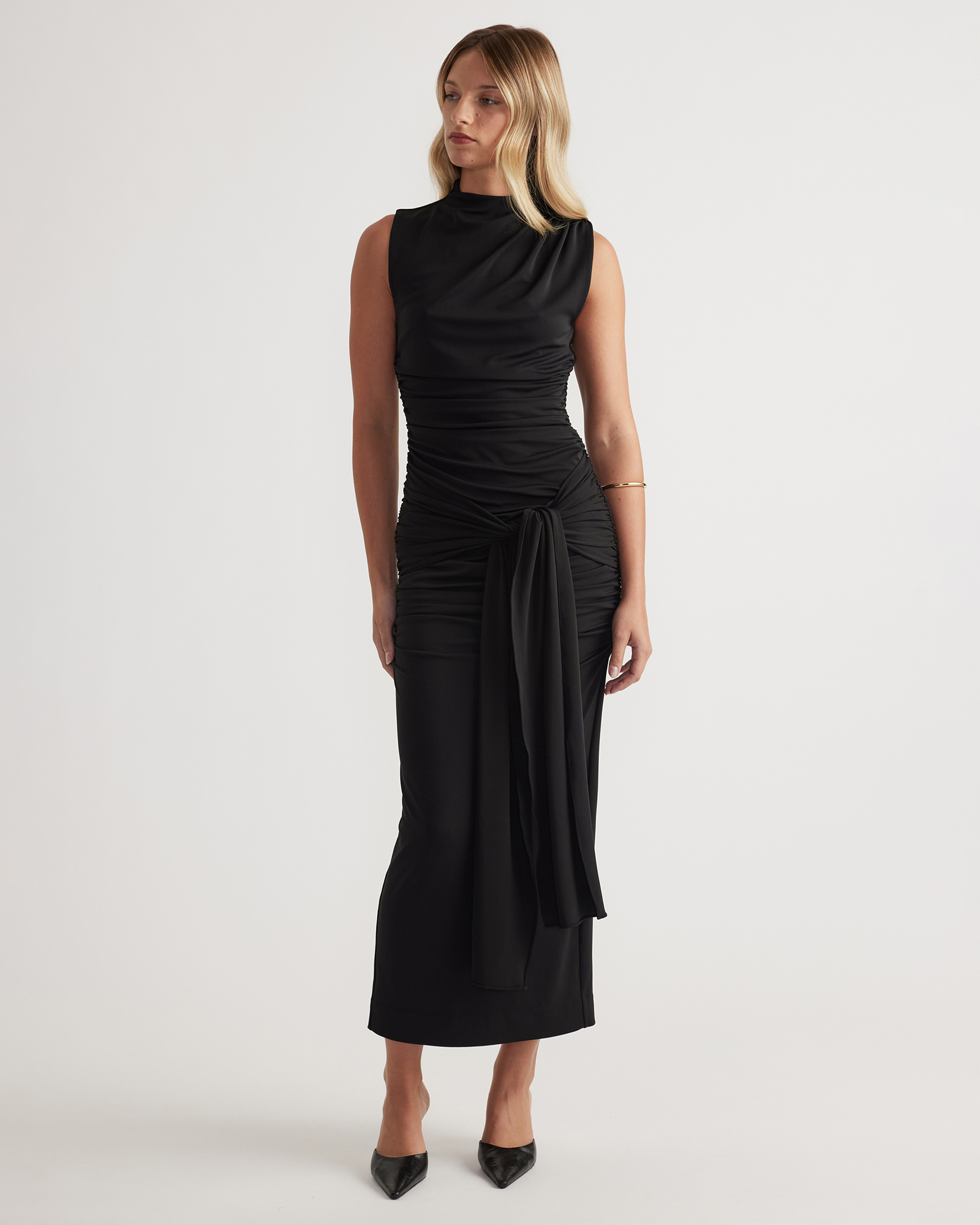 Robin Ruched Tie Maxi Dress