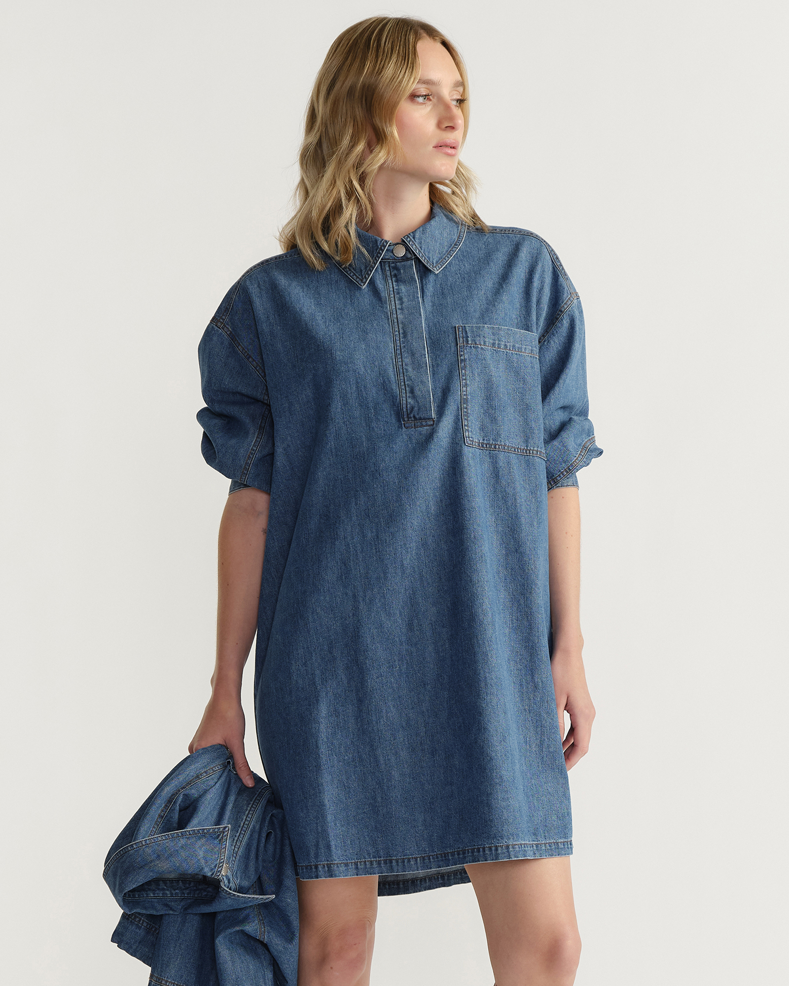 D-Luxe Chambray Stitch Dress