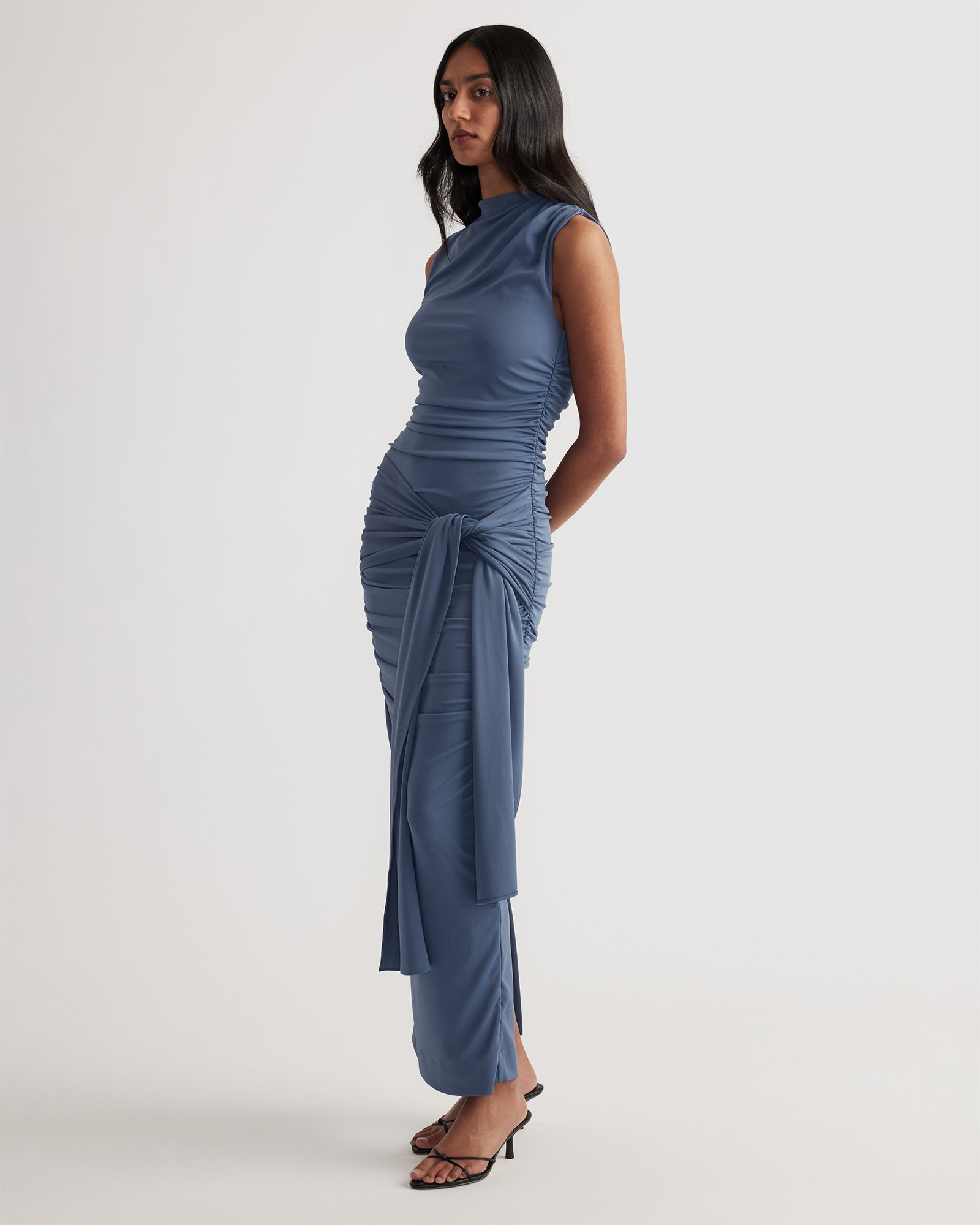 Robin Ruched Tie Maxi Dress