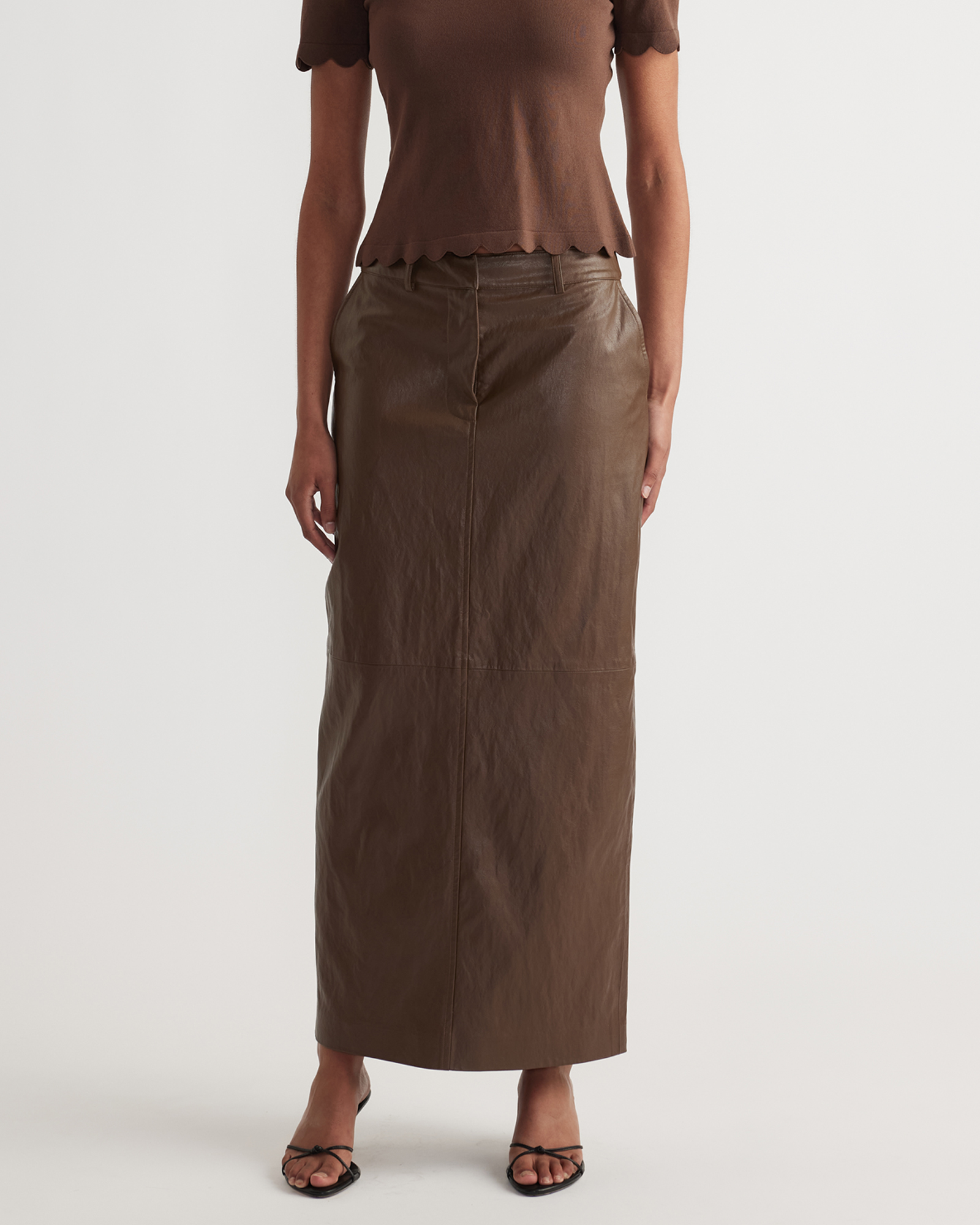 Faux Leather Maxi Skirt