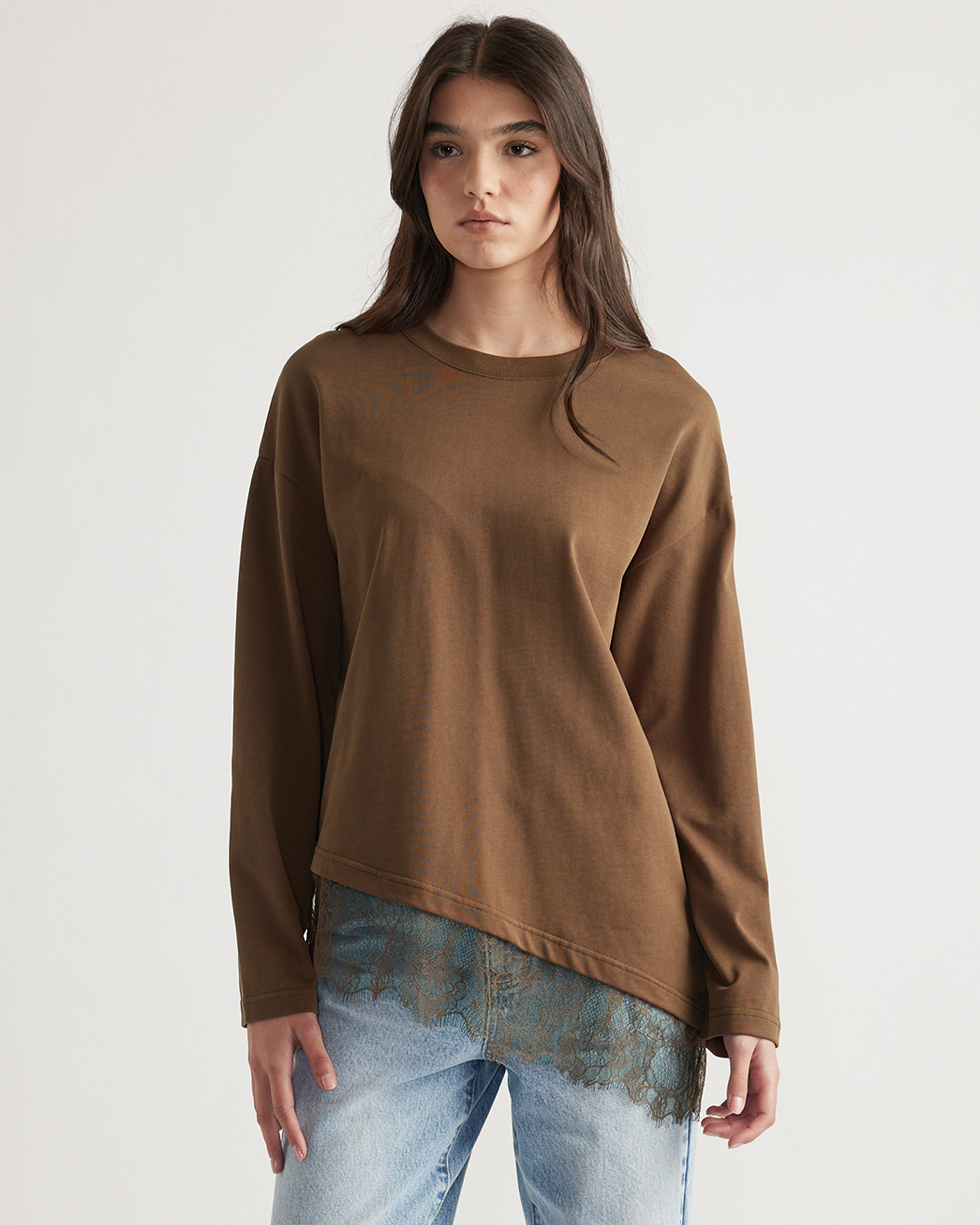 Sofia Lace Trim Long Sleeve