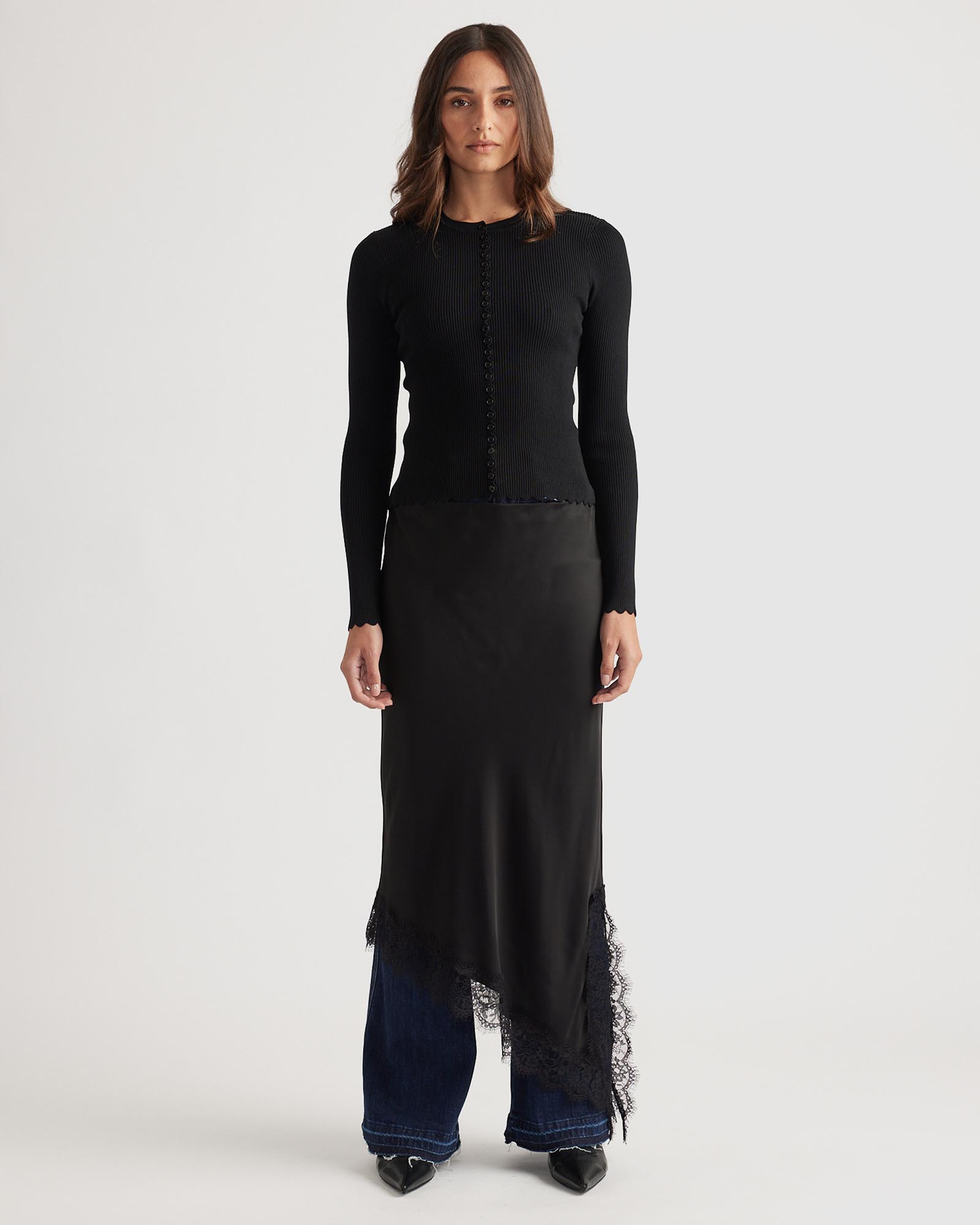 Lana Scallop Button Top