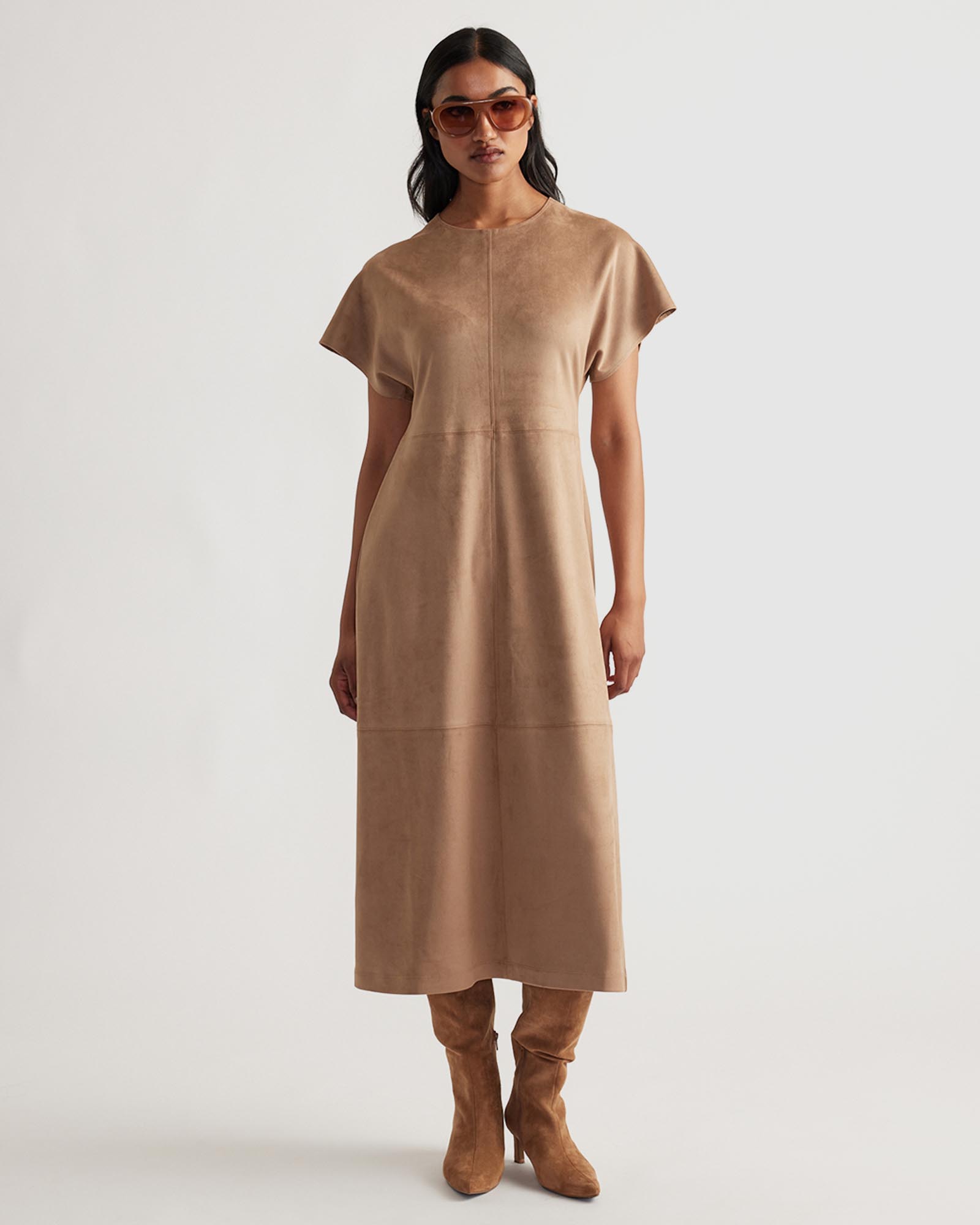 Clara Suede Midi Dress