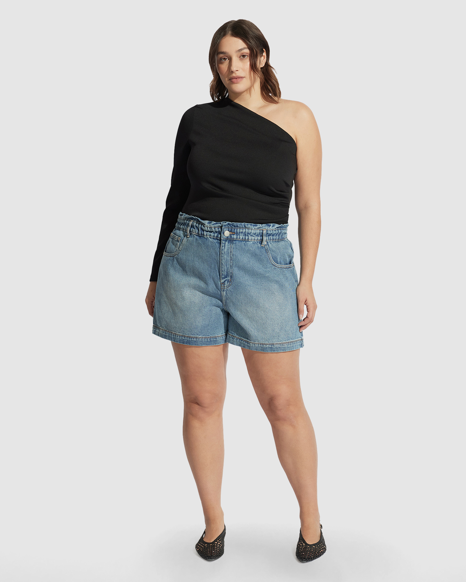 Tatiana Paperbag Denim Shorts