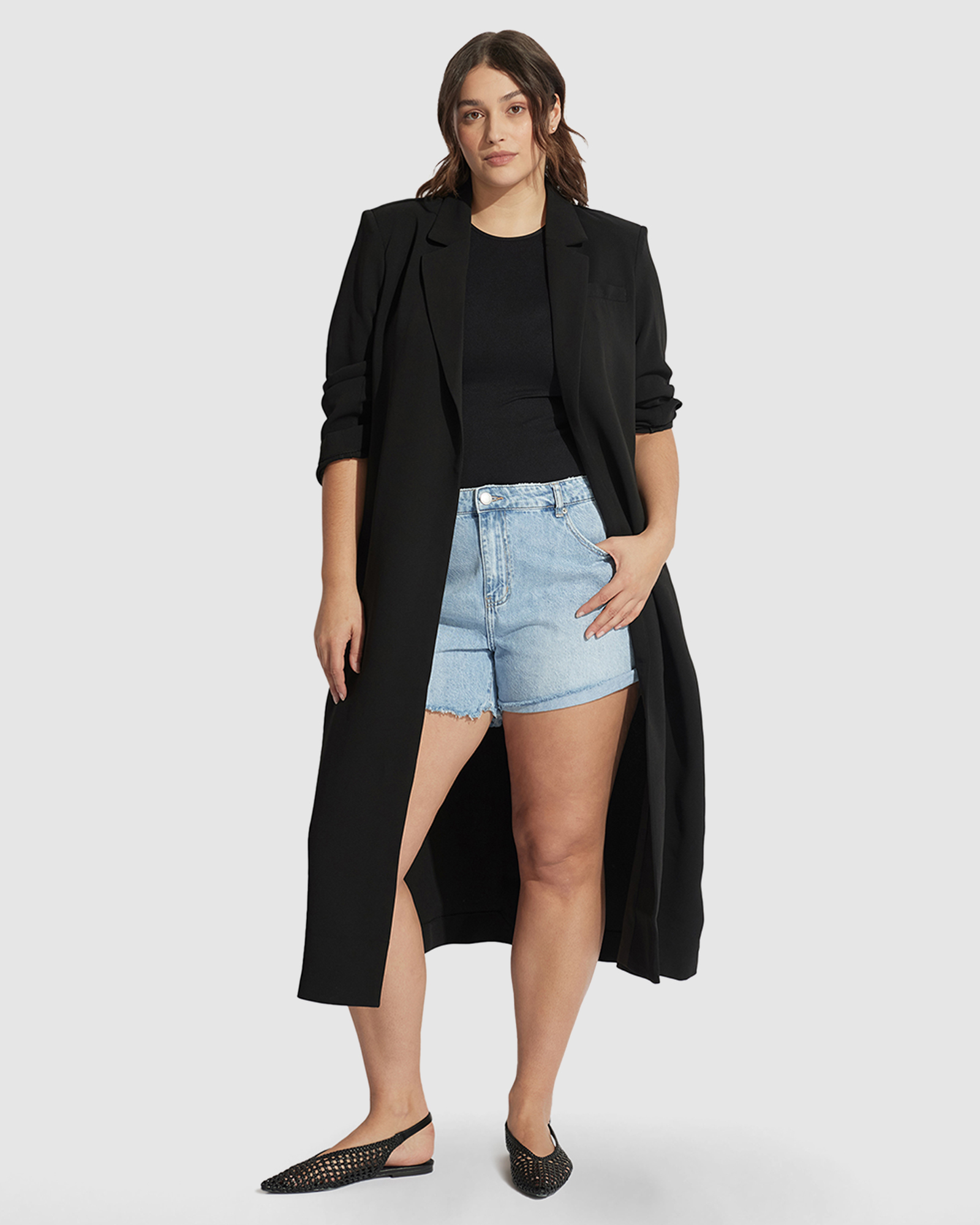 Harper Rolled Cuff Denim Shorts