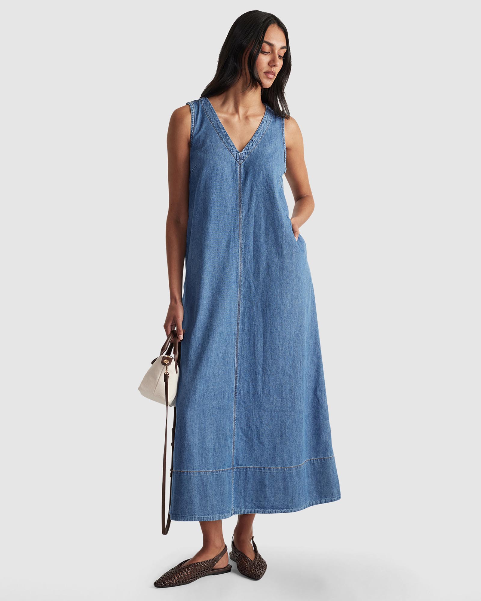 Natalie Denim Maxi Dress