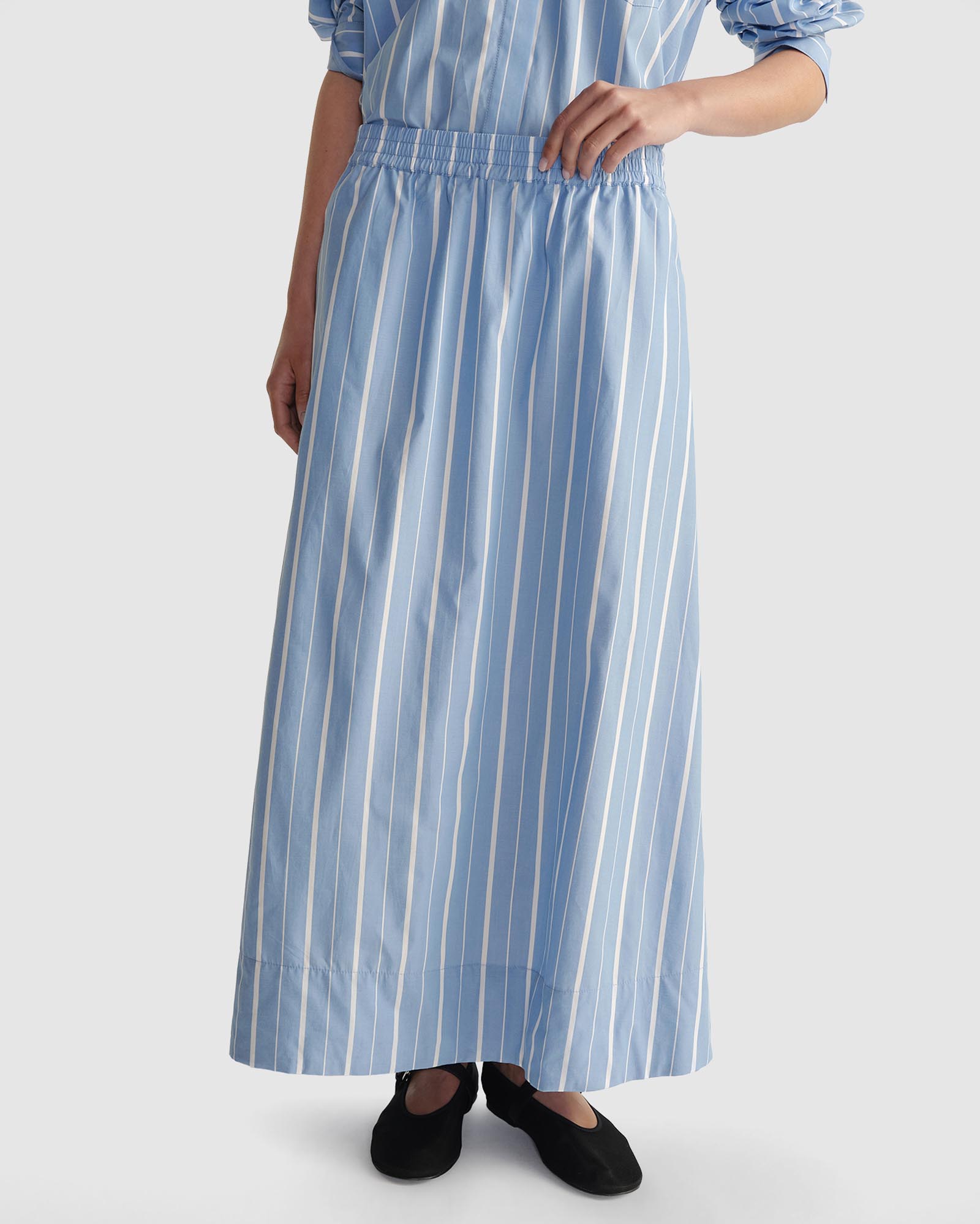 D-Luxe Poplin Stripe Skirt