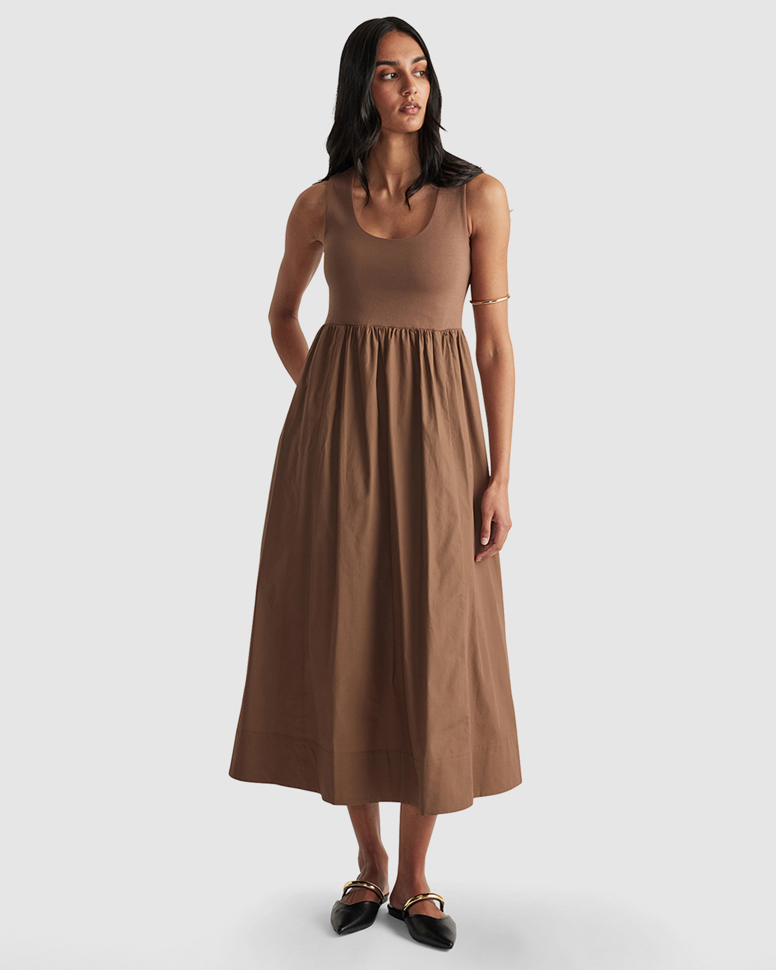 Lucie Spliced Midi Dress