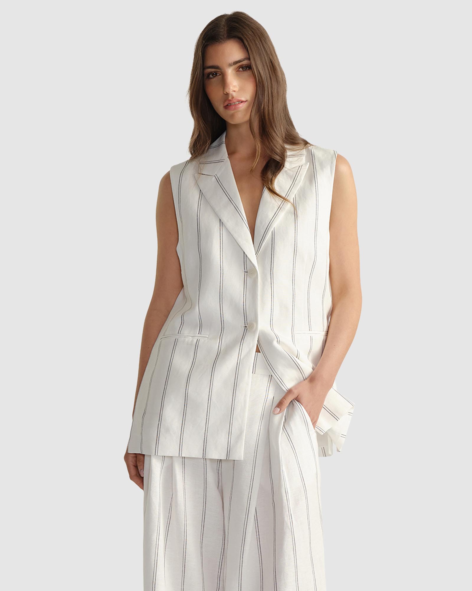 Paige Linen Blend Vest
