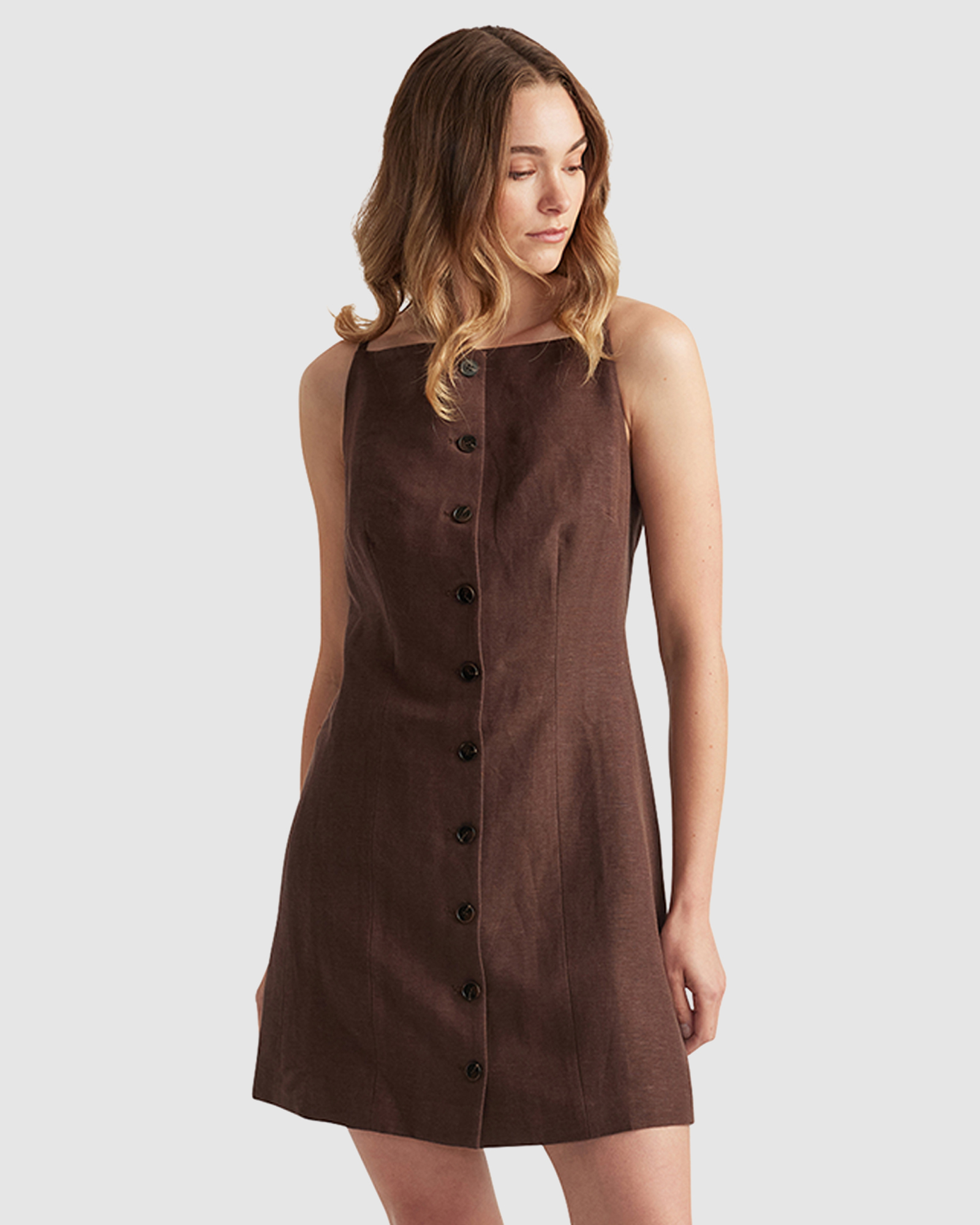 Benne Button Front Vest Dress