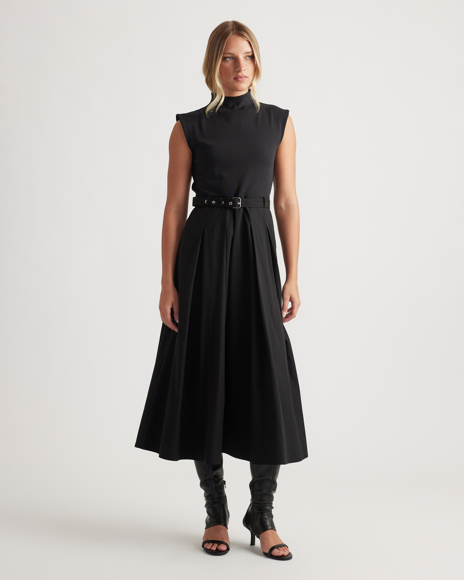 Stefanie Spliced Midi Dress