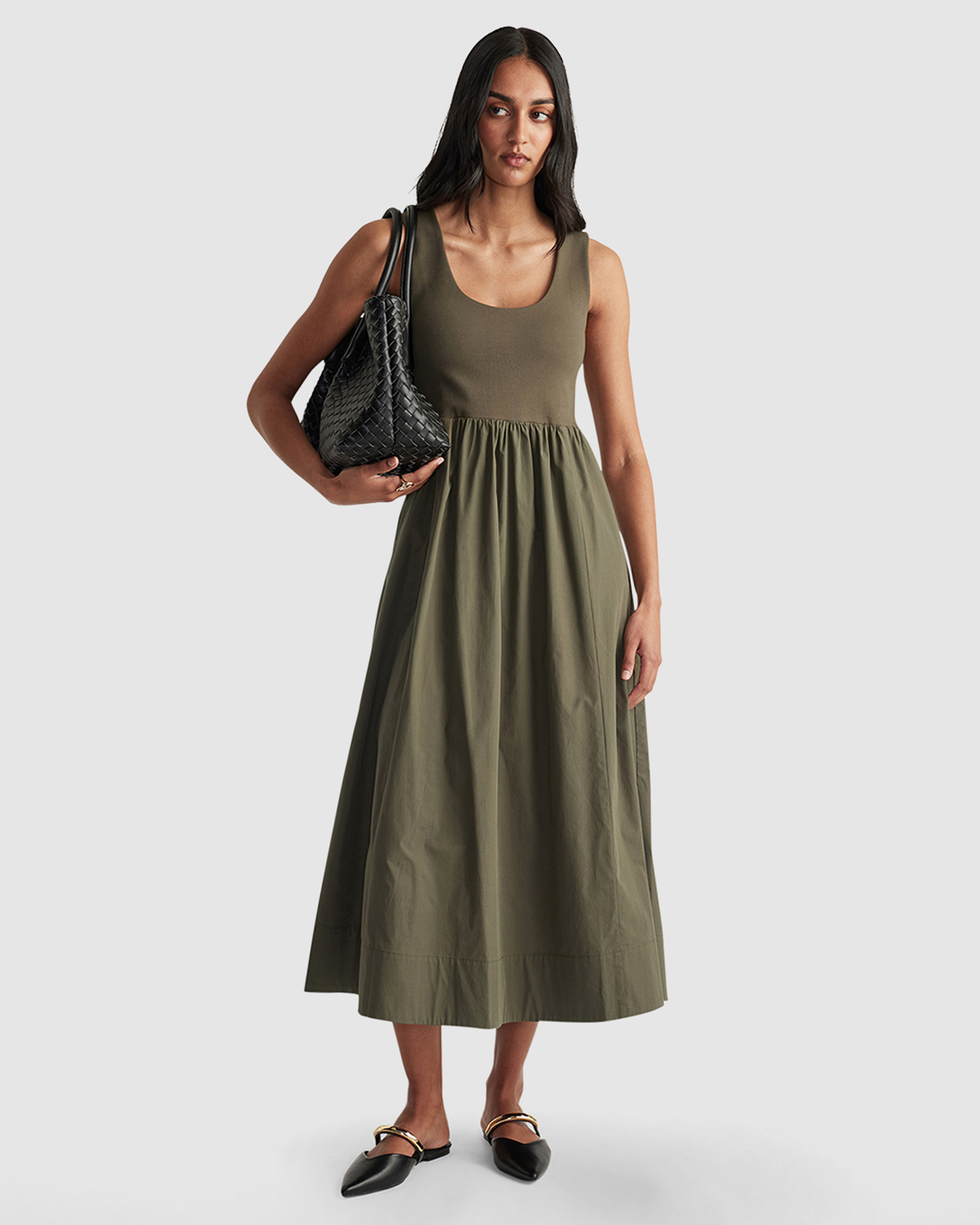 Lucie Spliced Midi Dress
