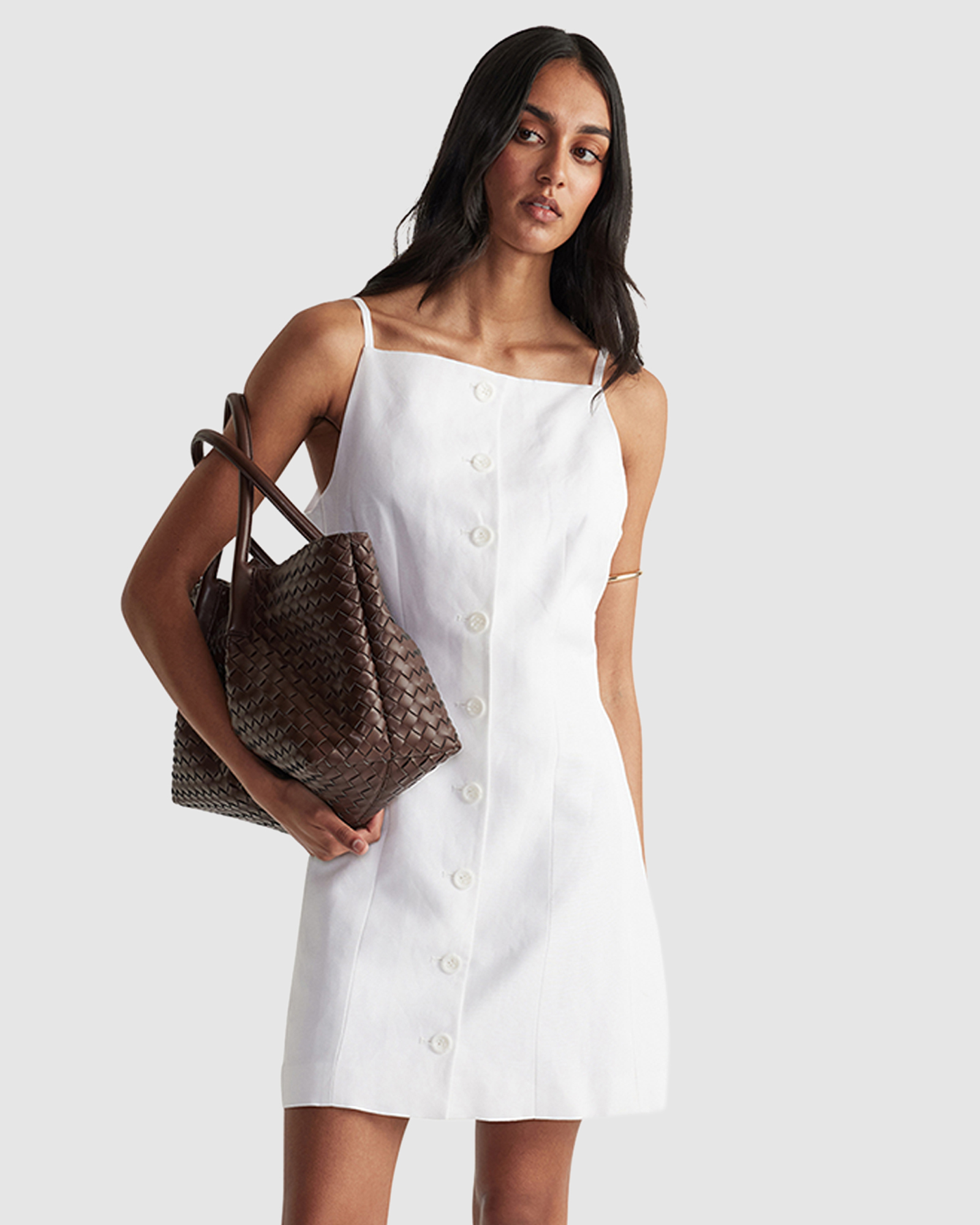 Benne Button Front Vest Dress