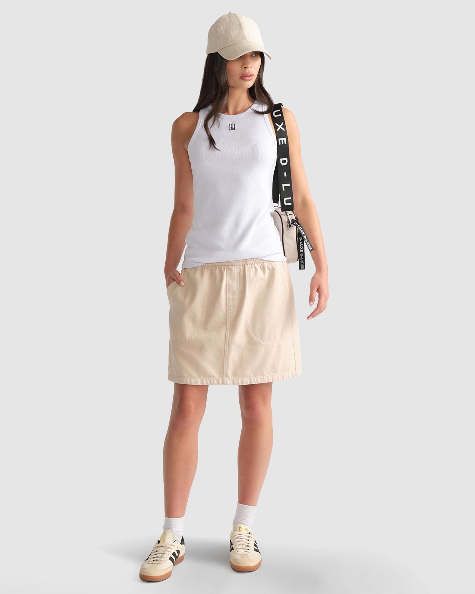 D-Luxe Denim Pull On Skirt