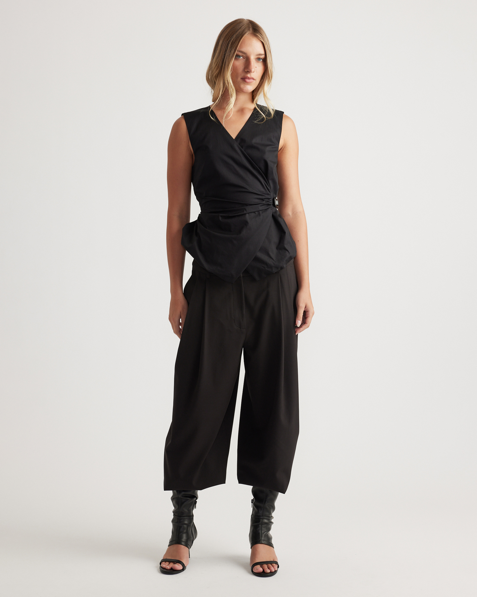 Ava Belted Wrap Top
