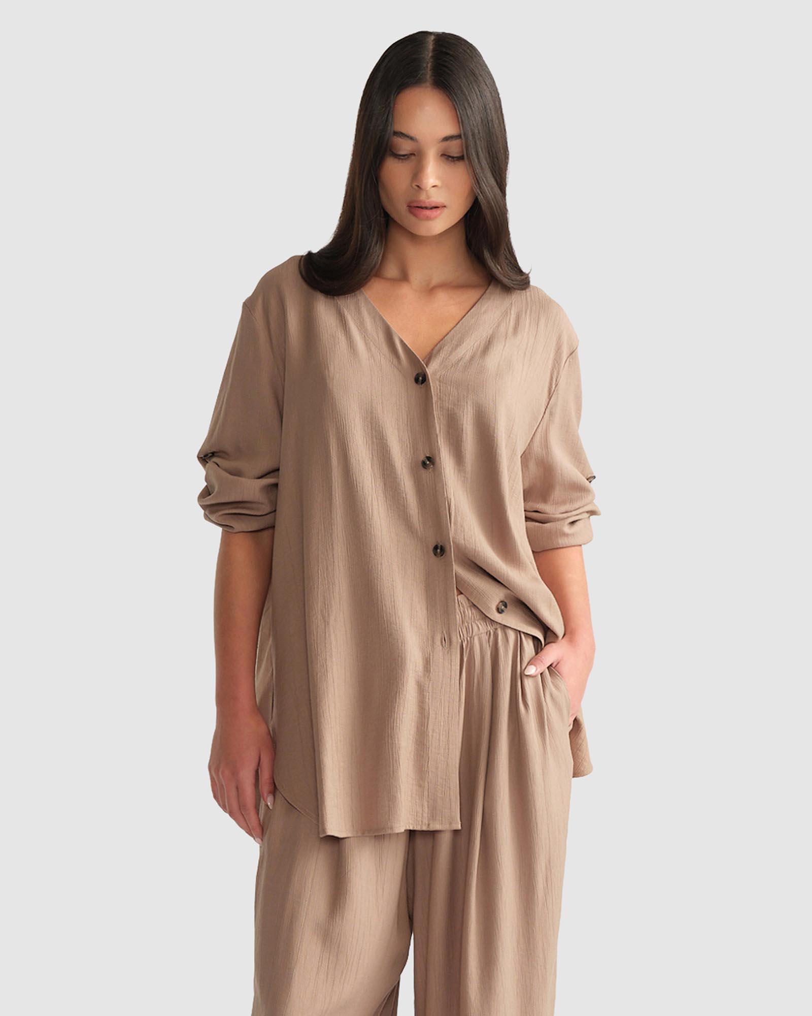 D-Luxe Collarless Shirt