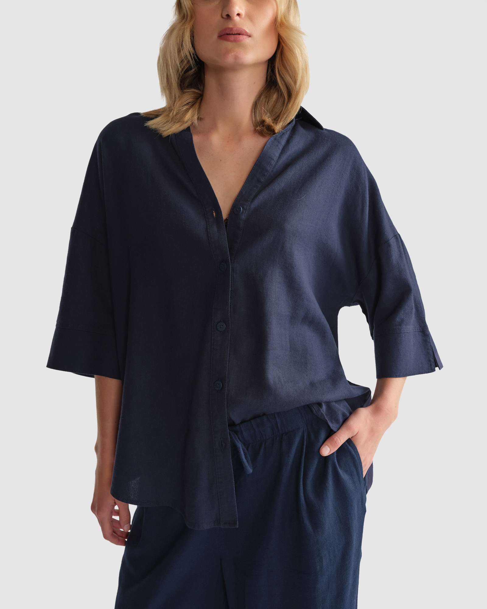 D-Luxe Linen Blend 3/4 Shirt