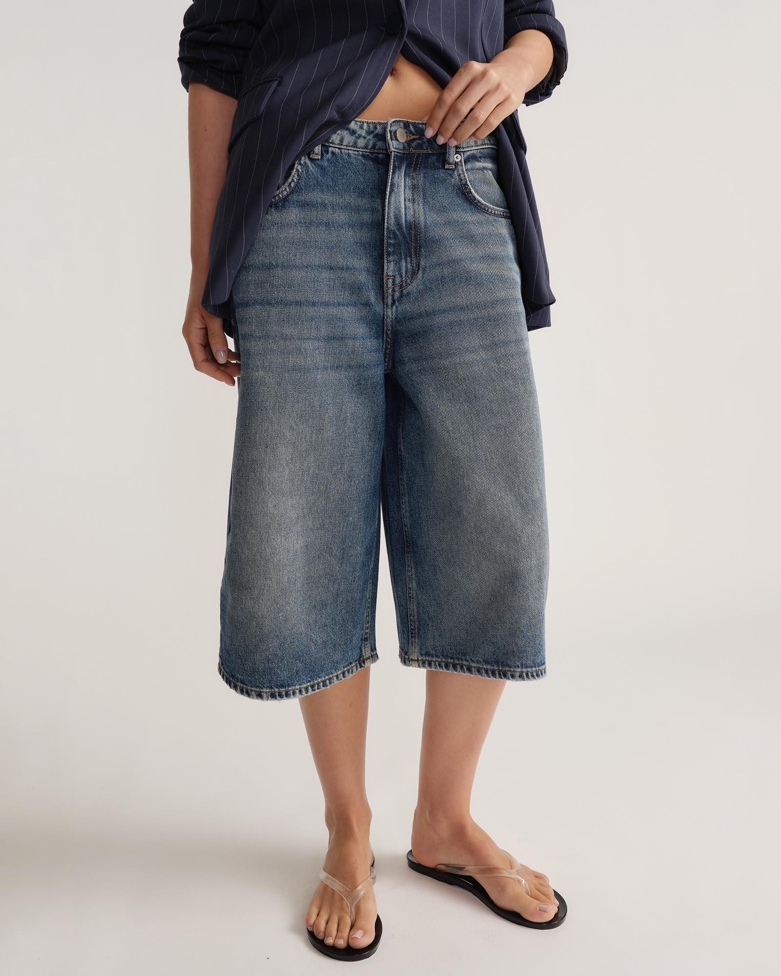 D-Luxe Denim Long Line Shorts