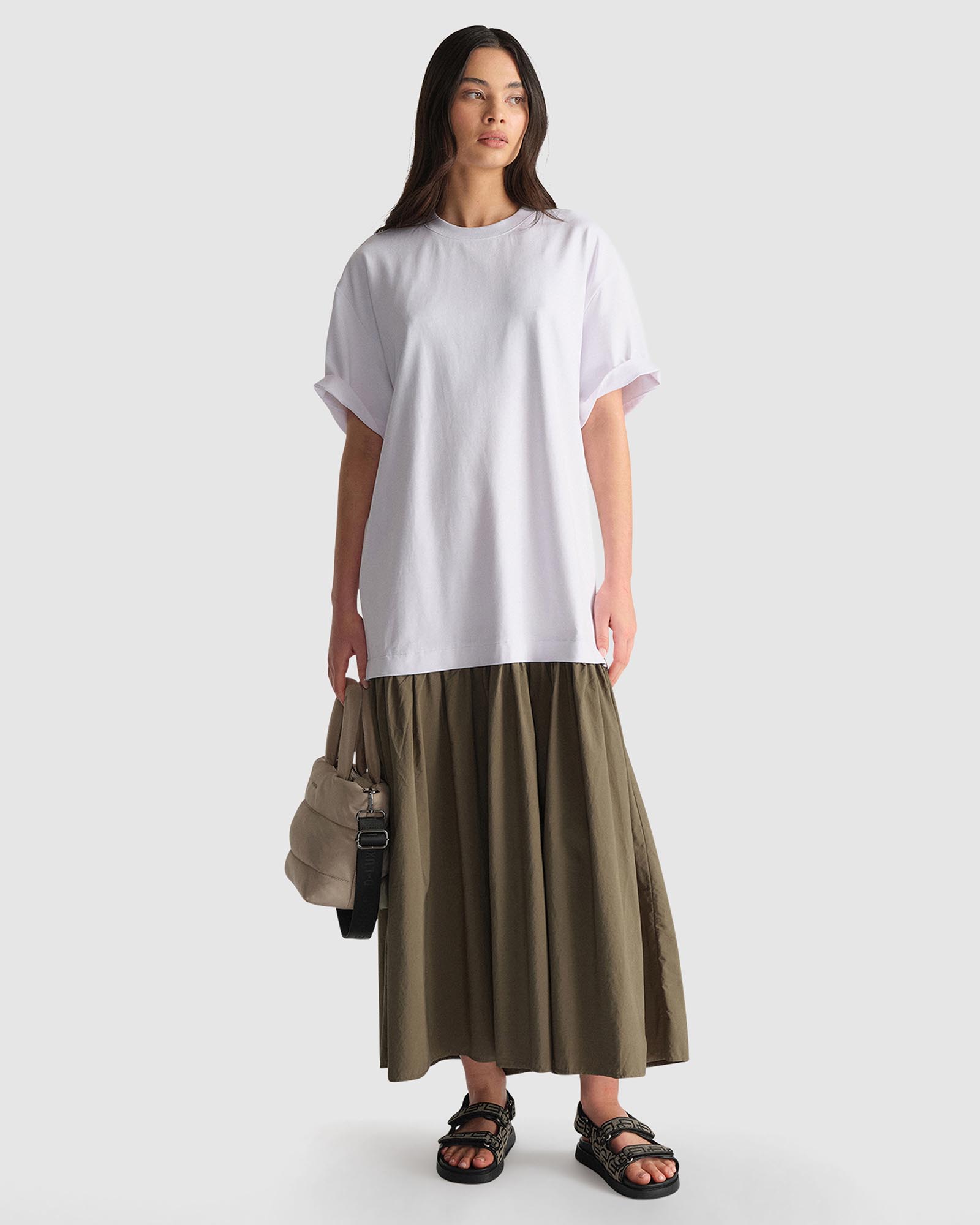 D-Luxe Drop Waist Nylon Dress