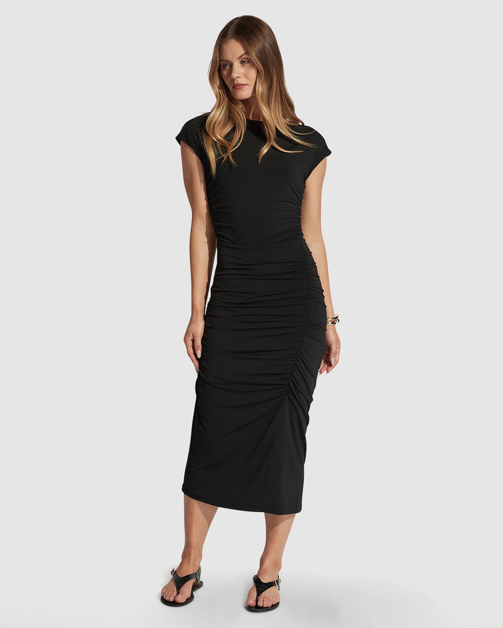 Margot Gathered Midi Dress