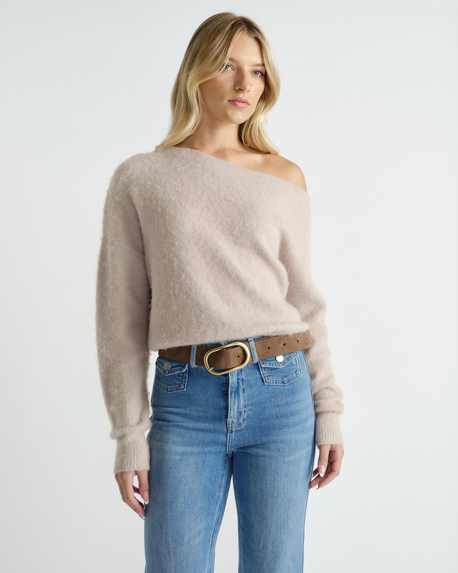 Abigail Tipped Shoulder Knit Jumper
