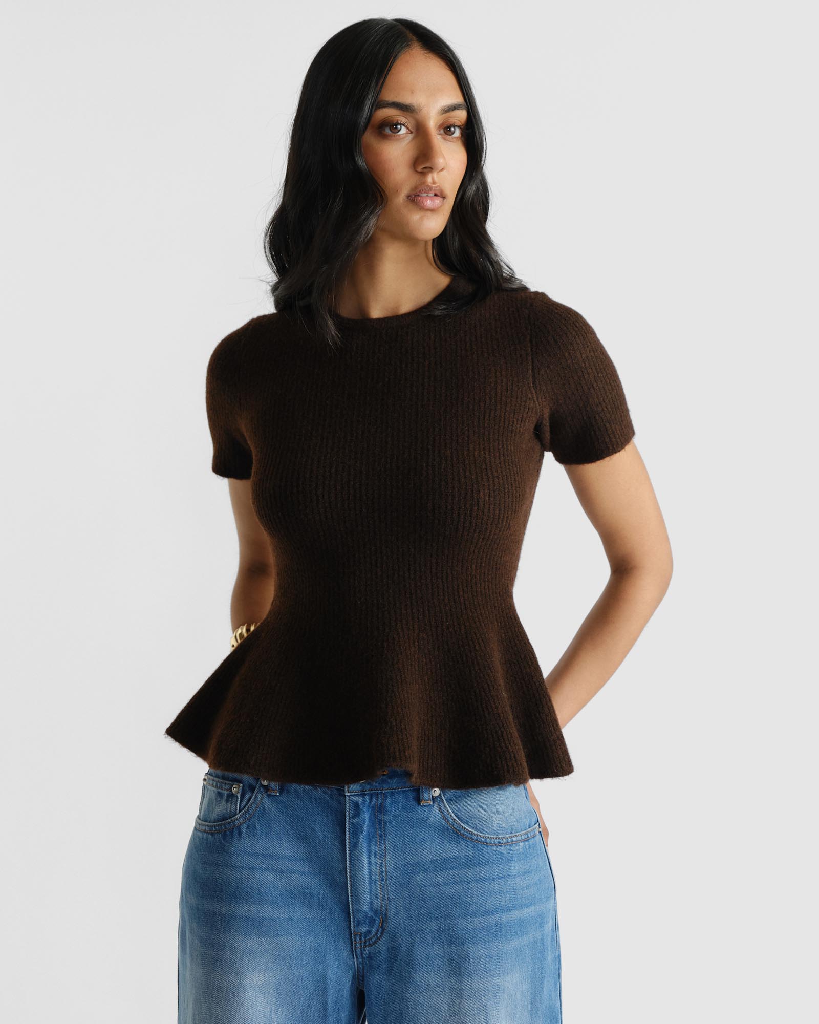 Amalia Peplum Knit Tee