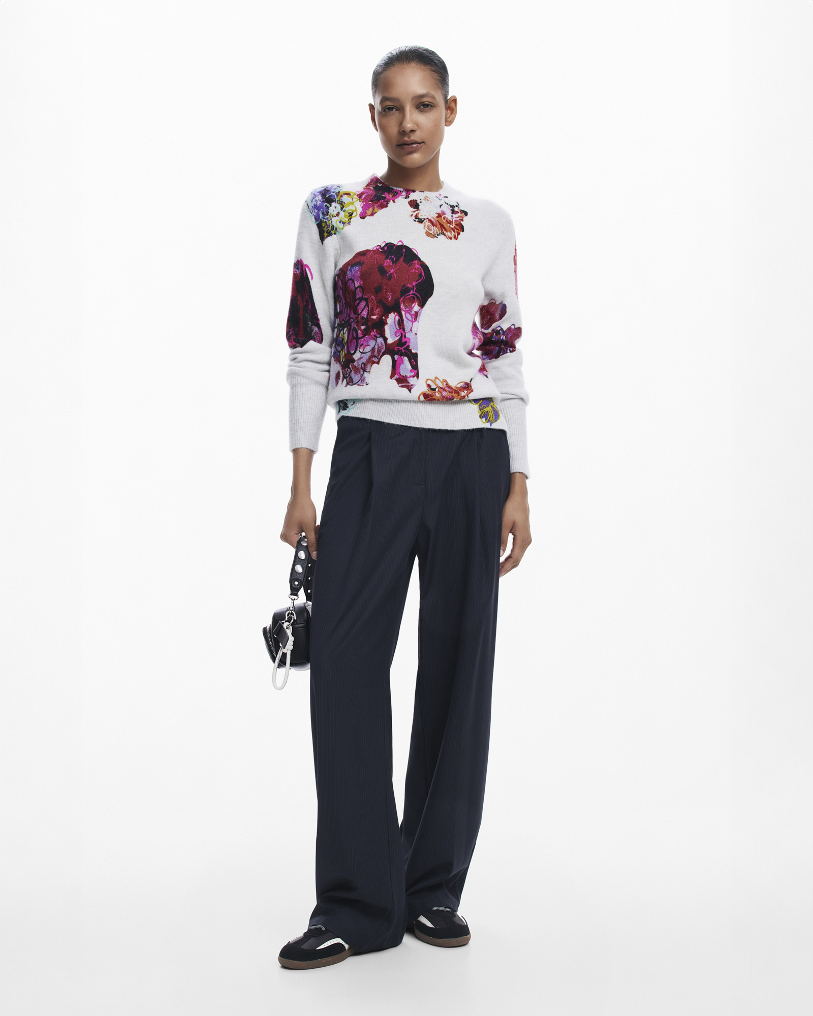 Abstract floral sweater