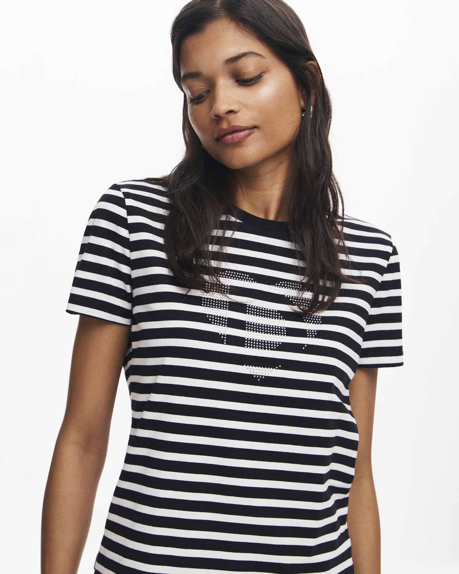 Striped heart T-shirt