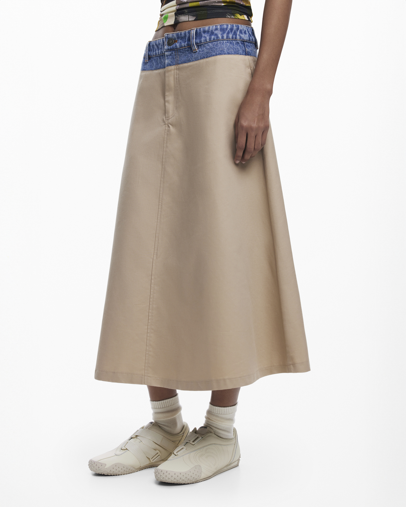 Long flared skirt