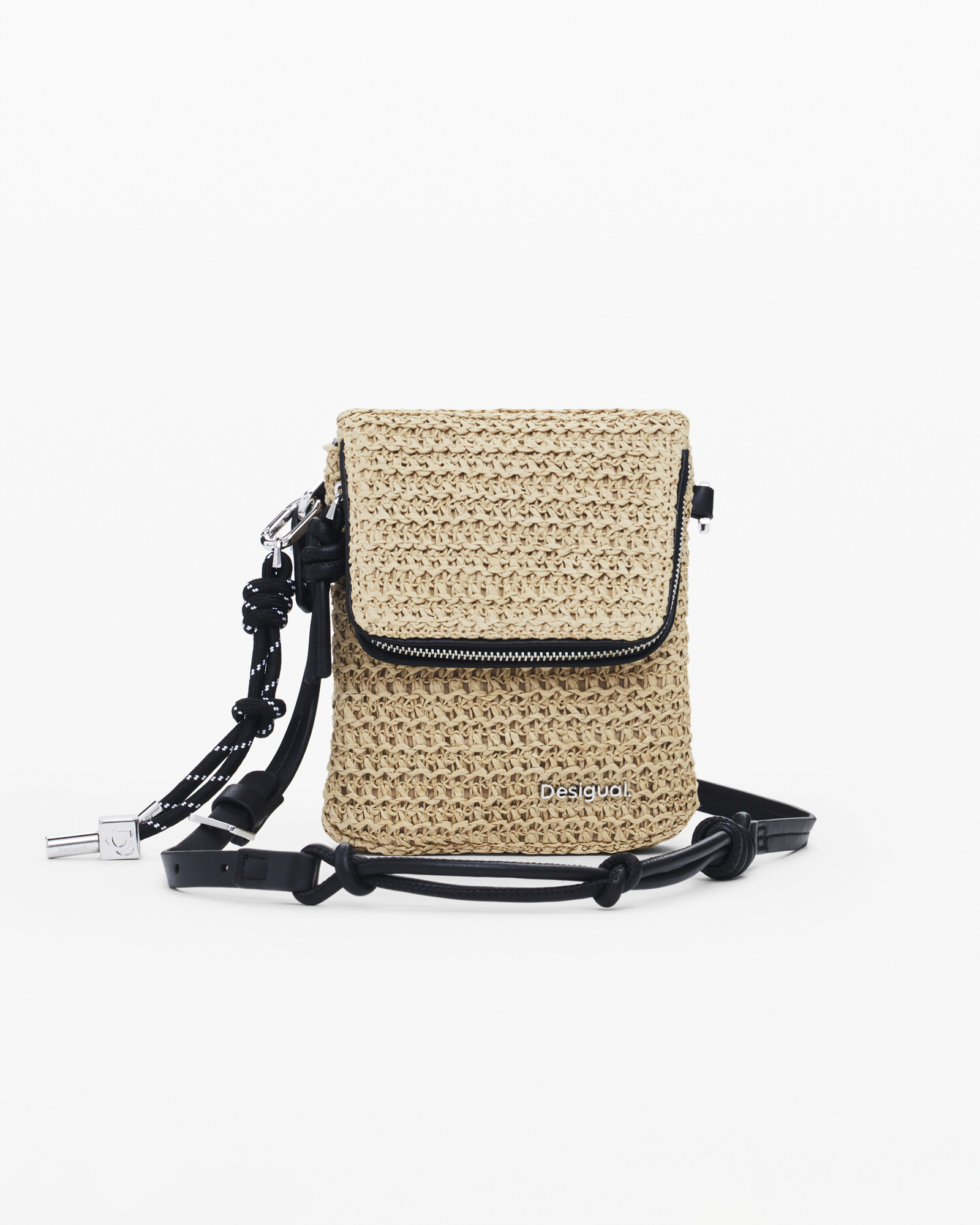 Raffia phone holder wallet
