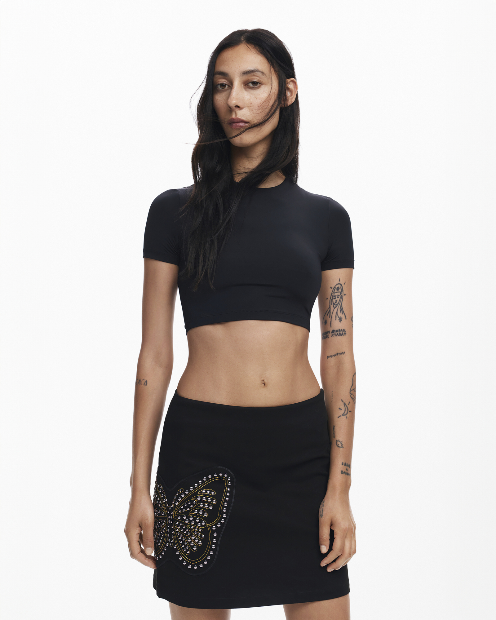 Slim butterfly miniskirt
