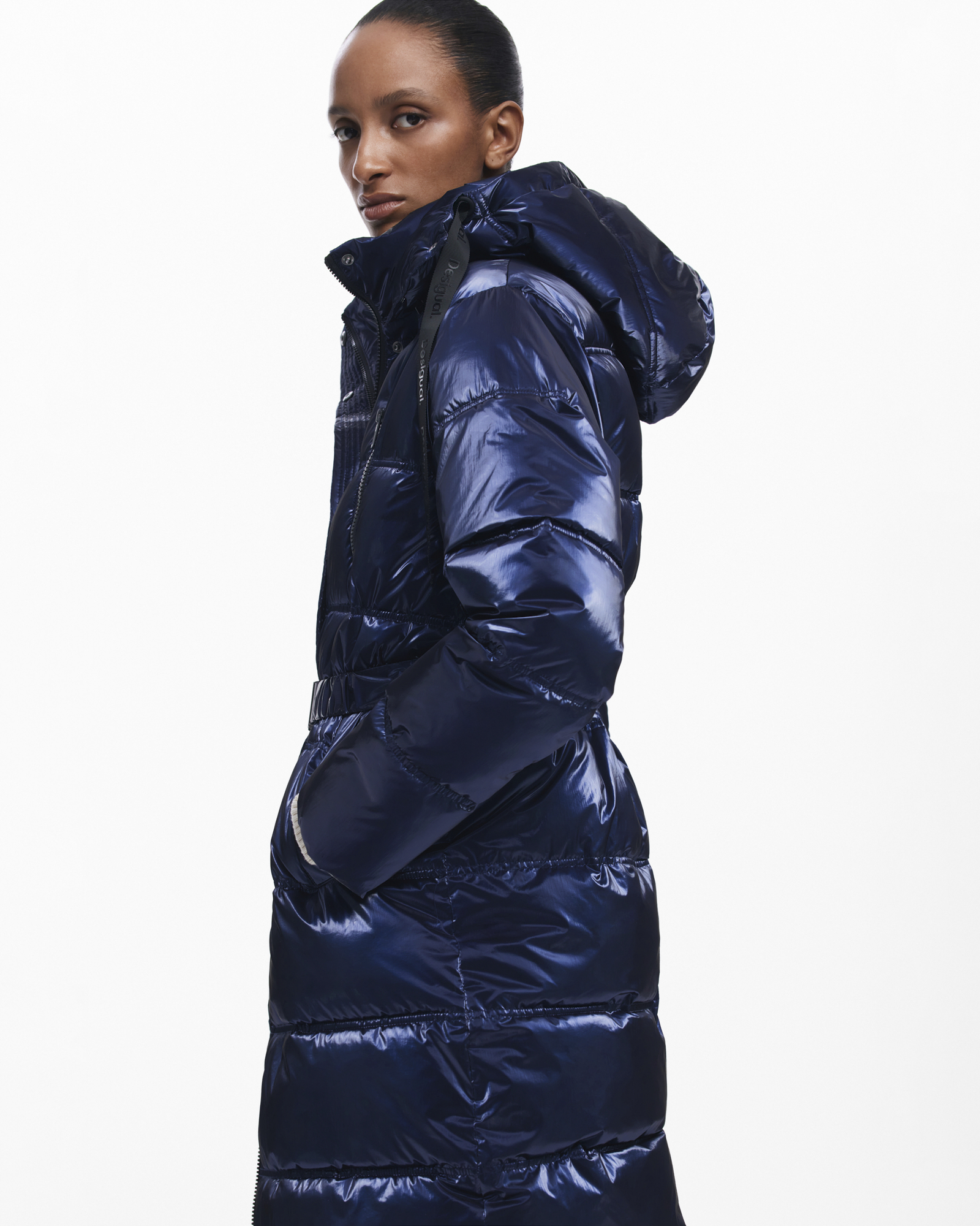Long Iridescent Padded Coat