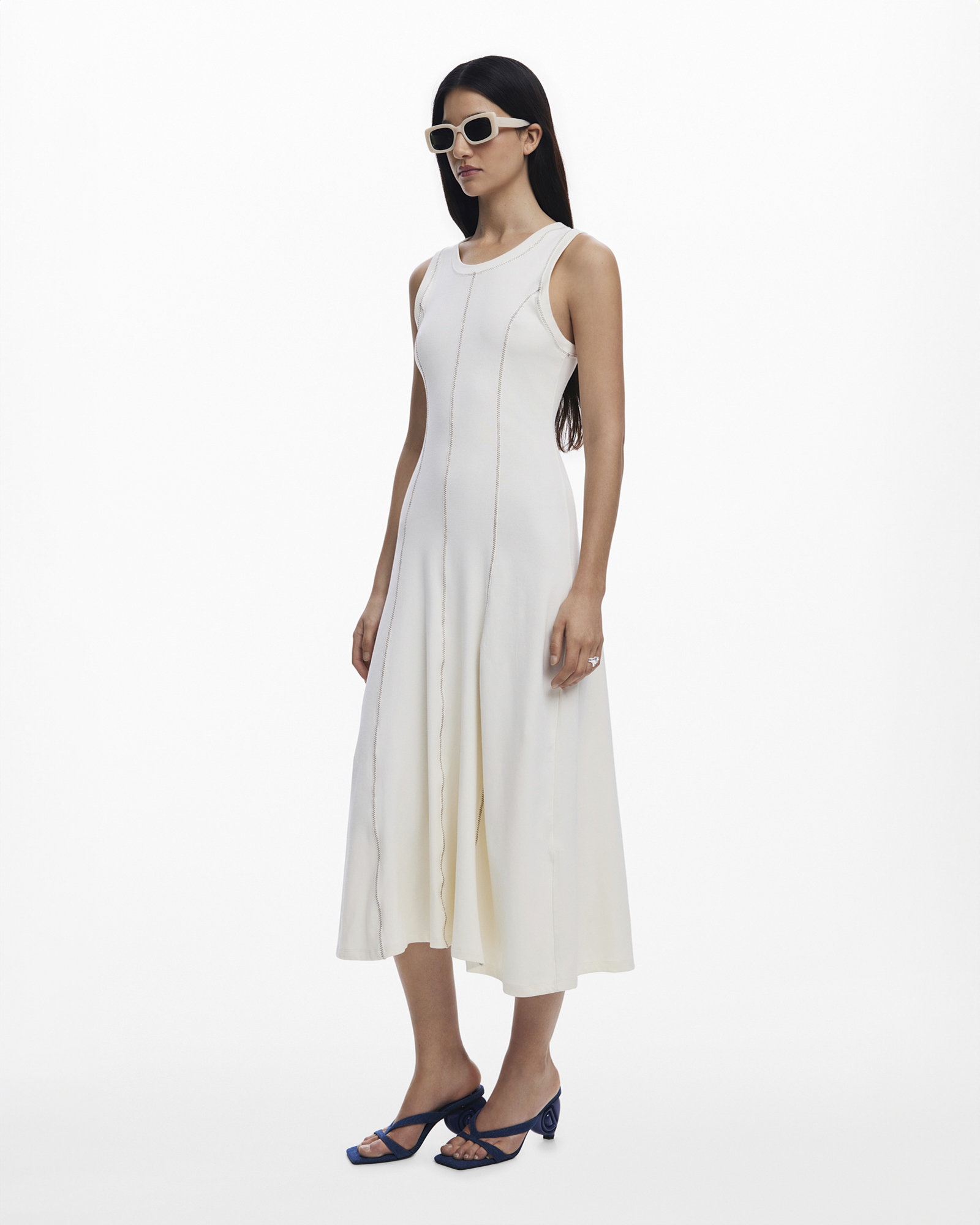 Topstitched dress