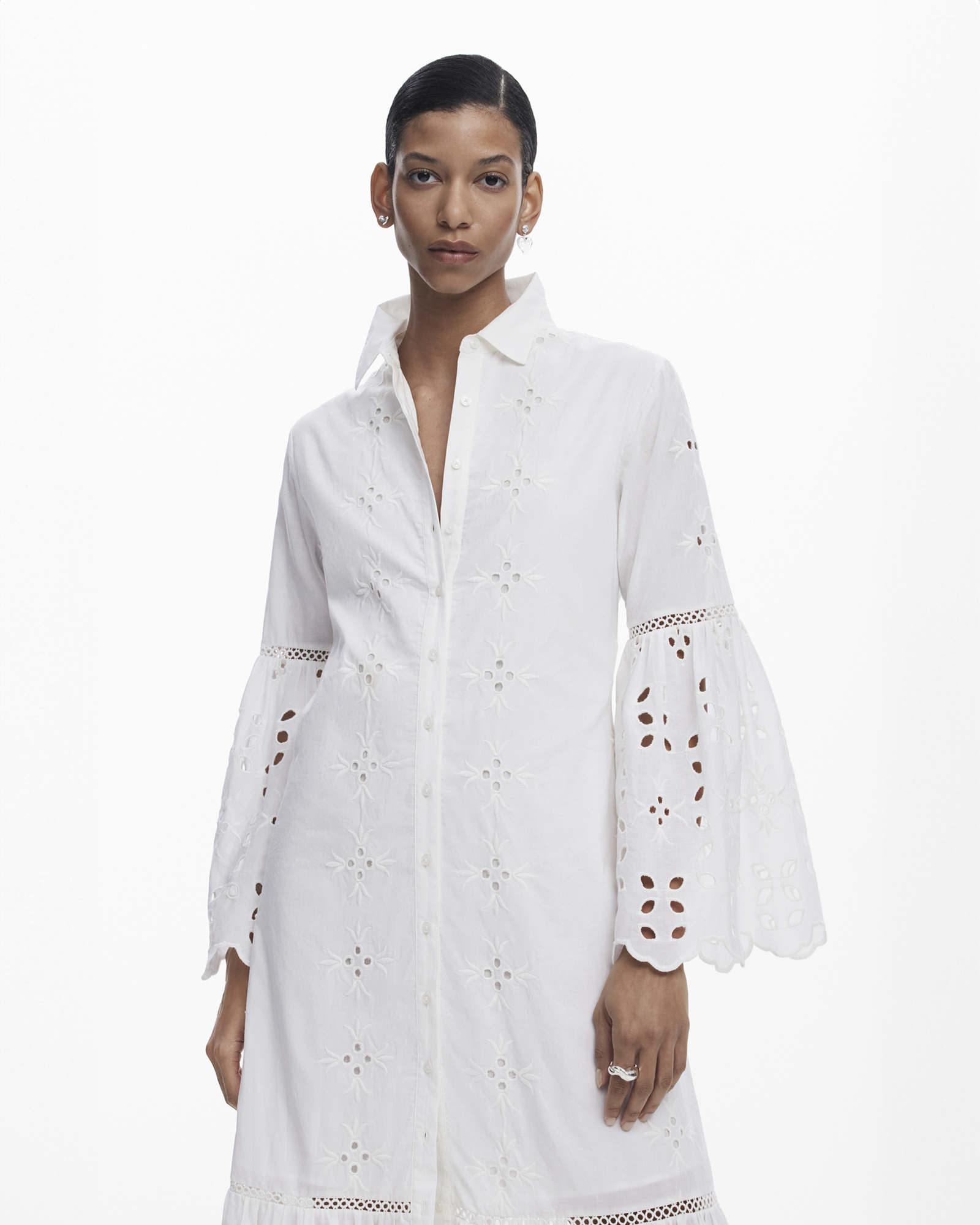 Cut-out shirt dress