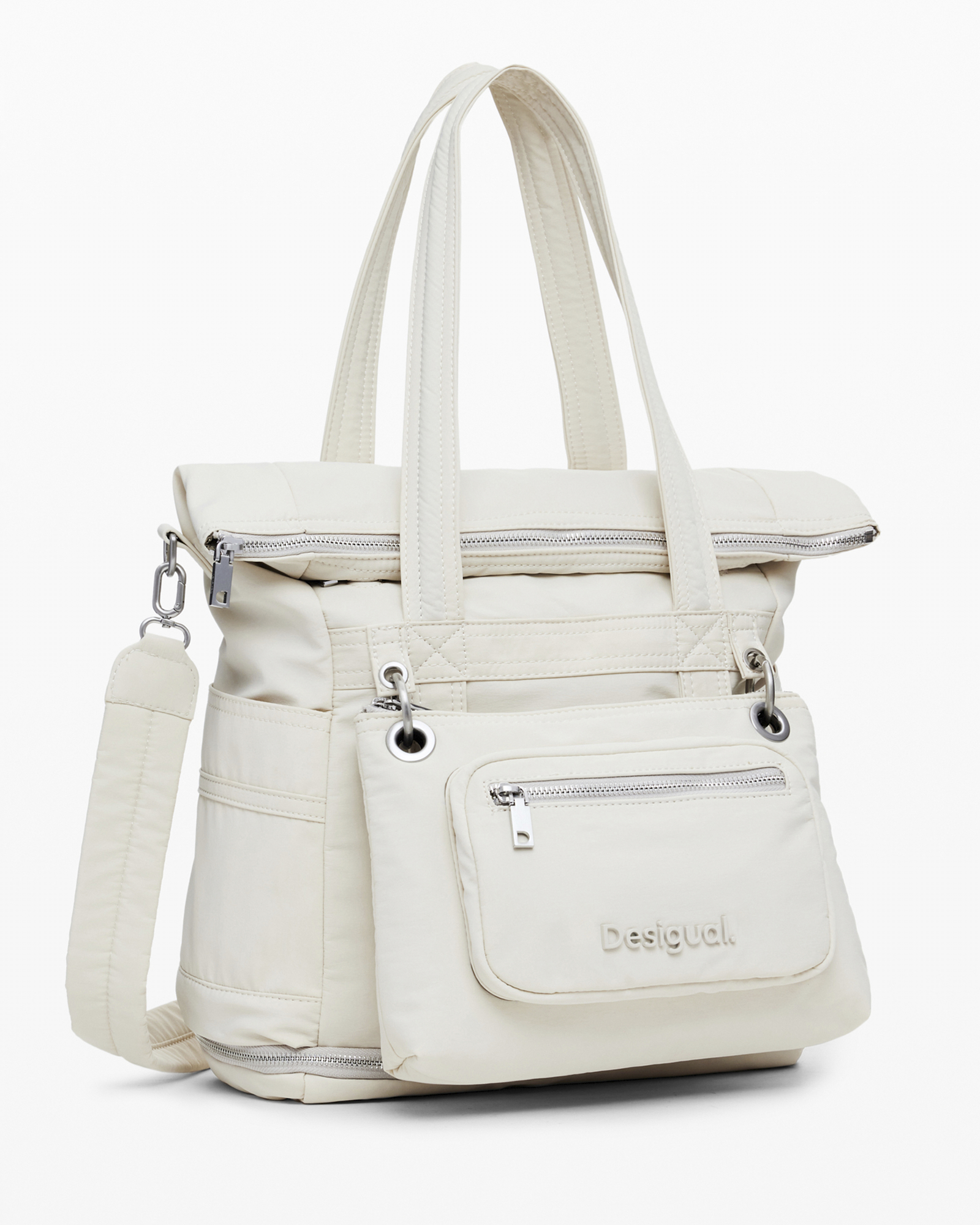 Multi-position nylon backpack