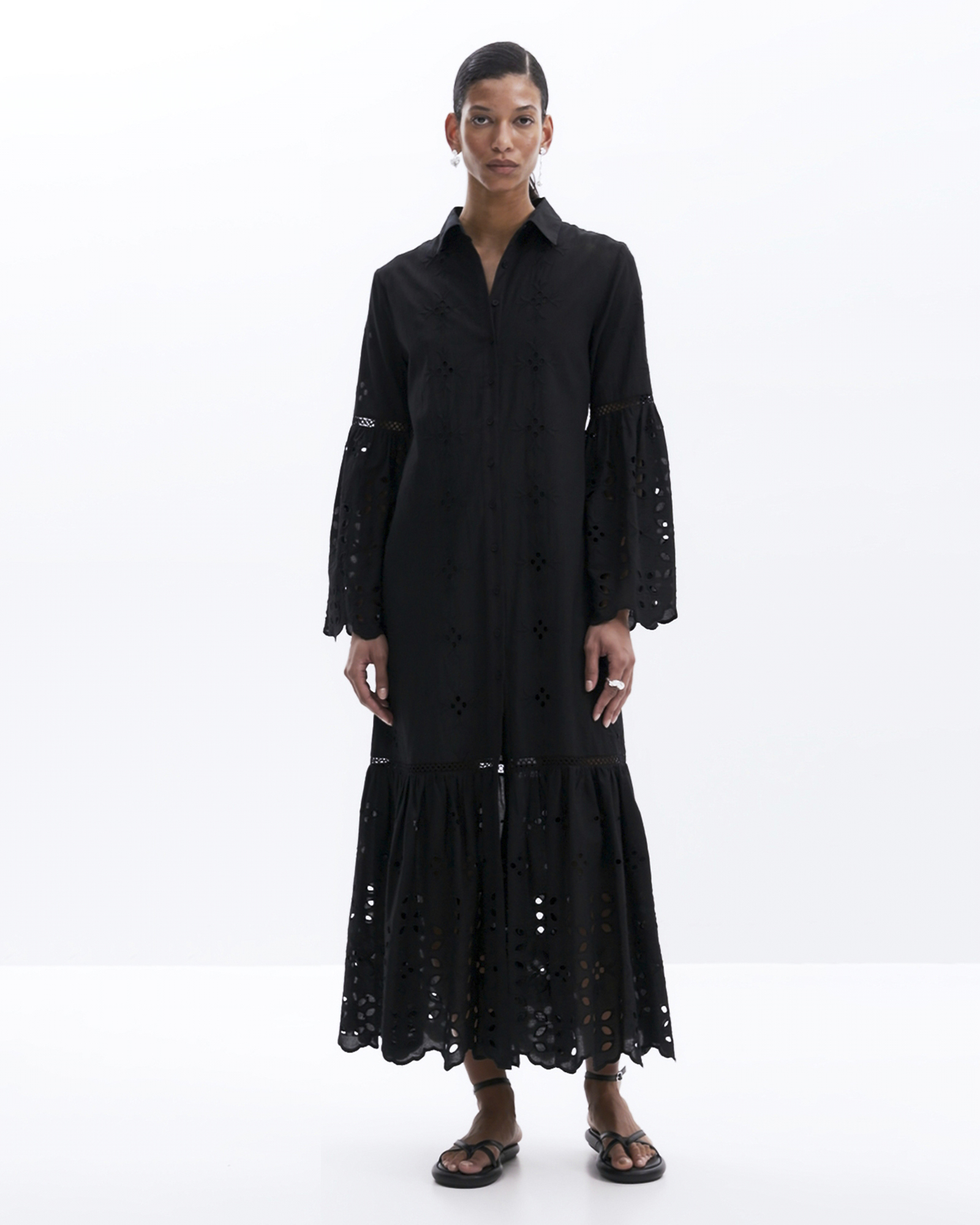 Cut-out shirt dress