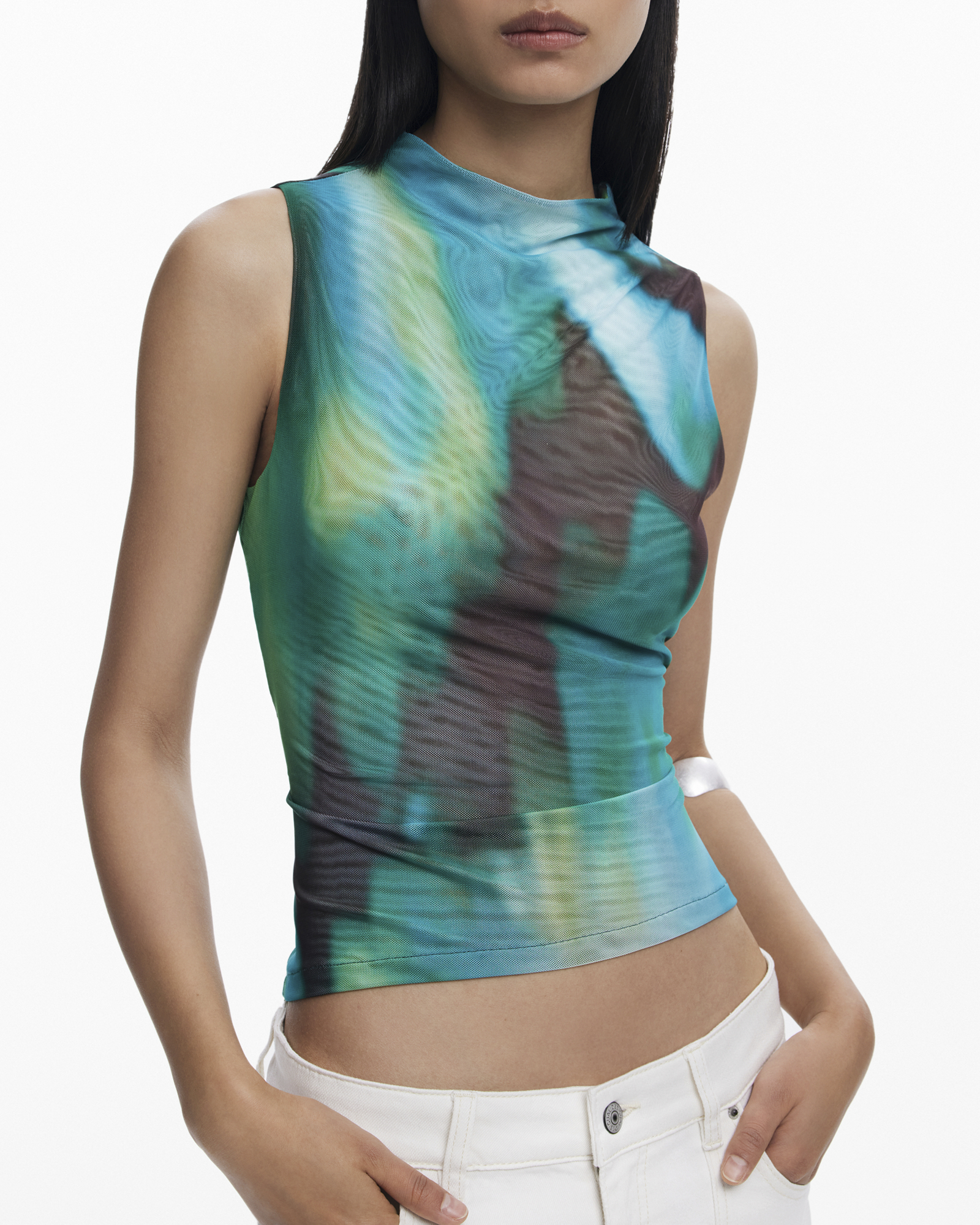 Gradient tulle T-shirt