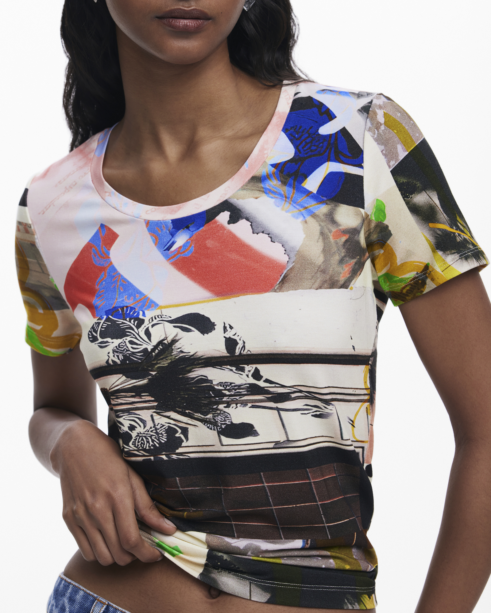Collage print T-shirt