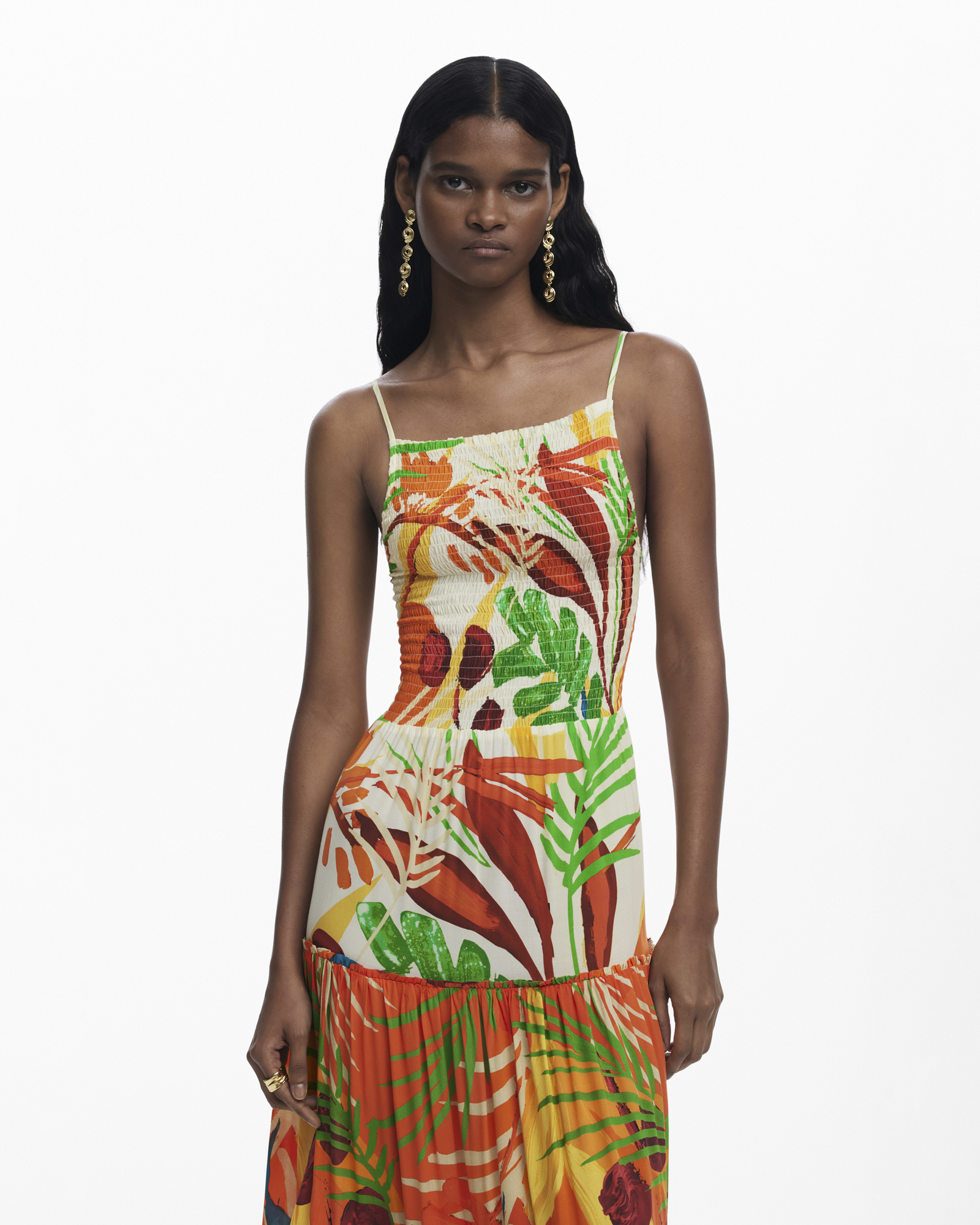 Tropical ruffle Dress