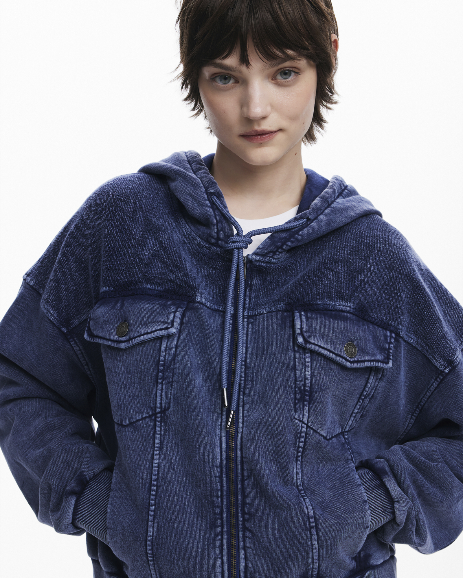 Denim print sweatshirt