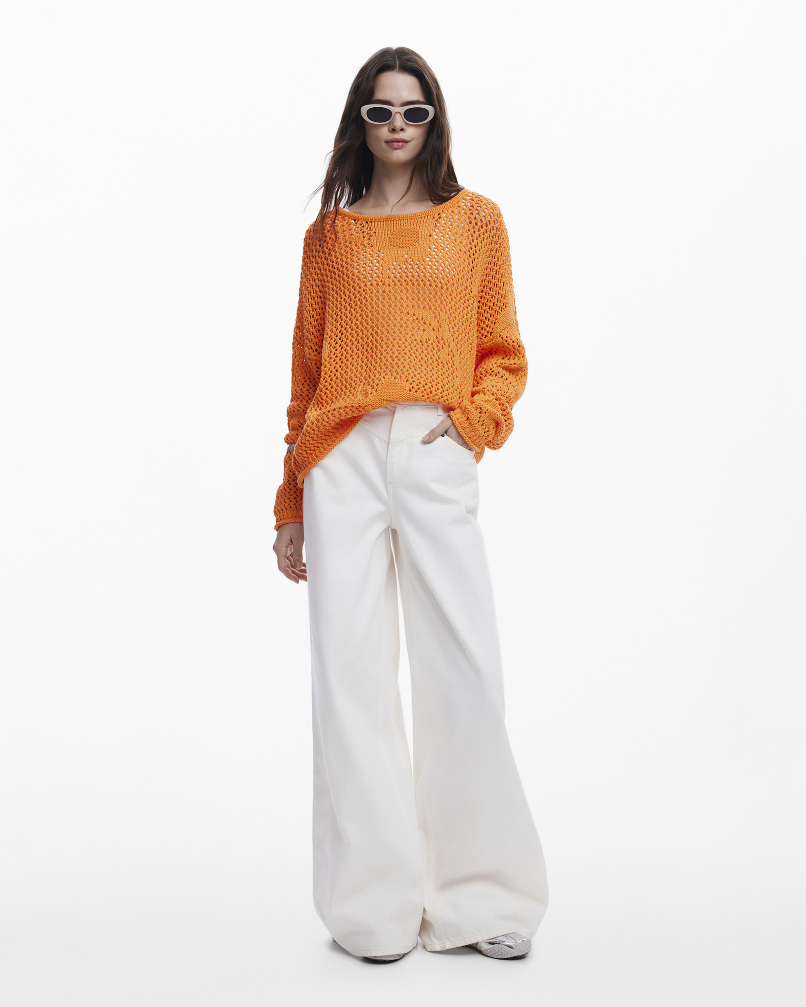 Flowy openwork sweater