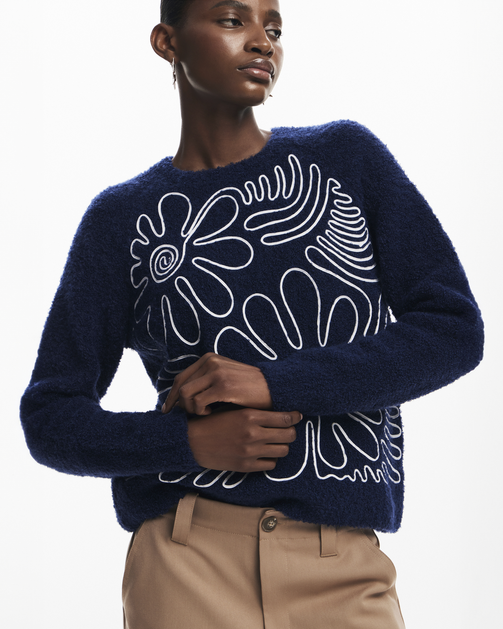 Floral print sweater