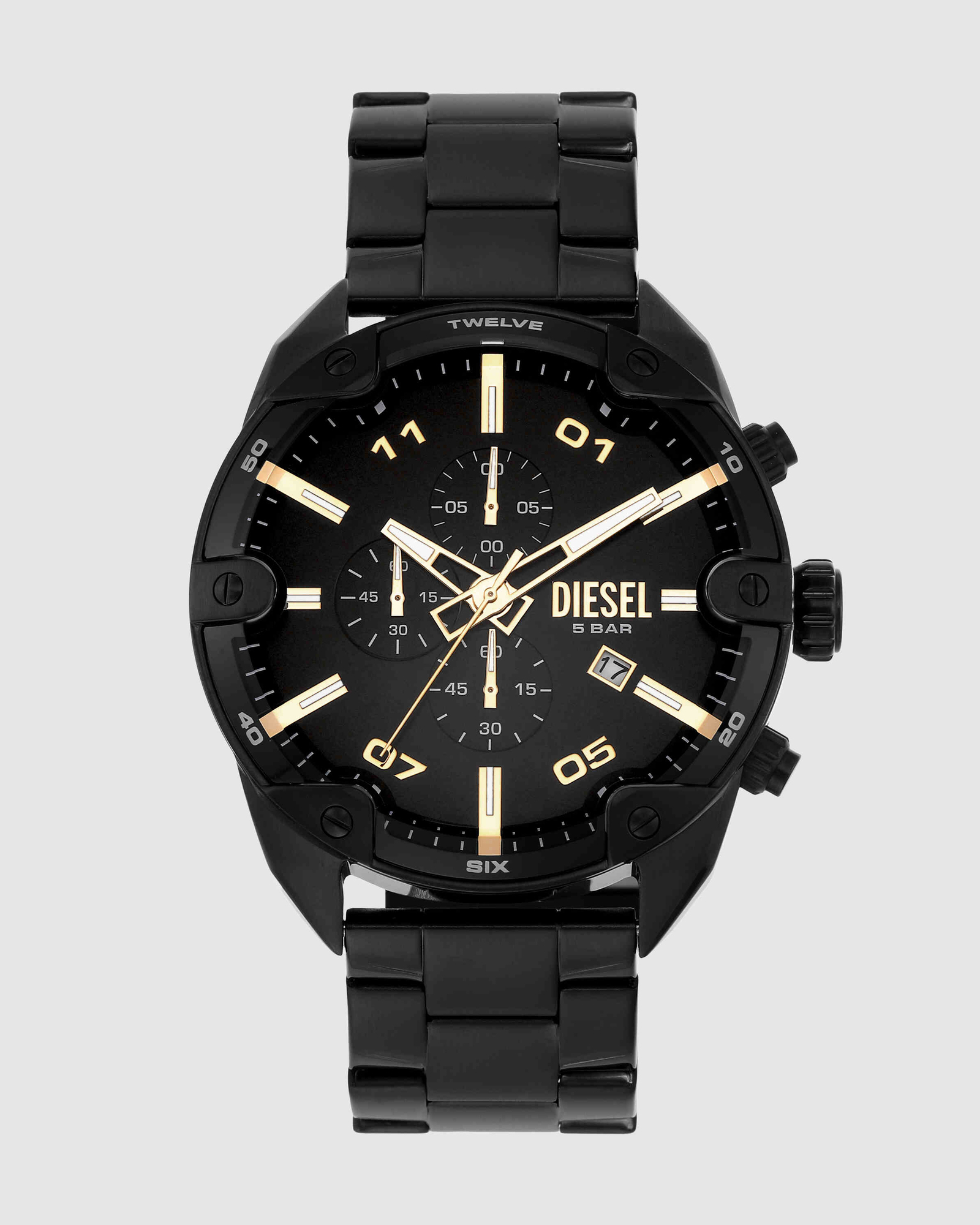 Spiked Black Chronograph Watch