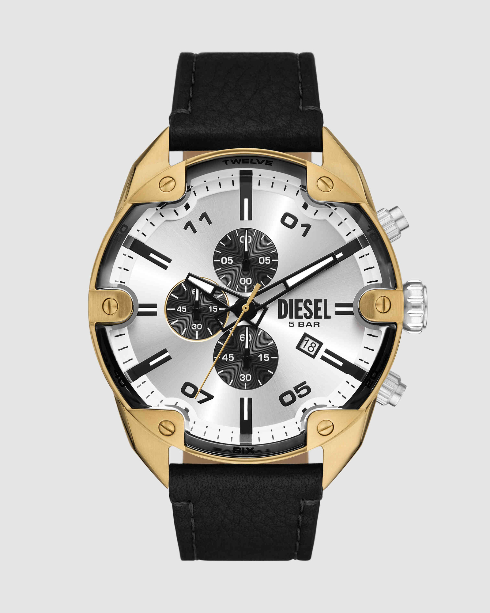 Spiked Black Chronograph Watch