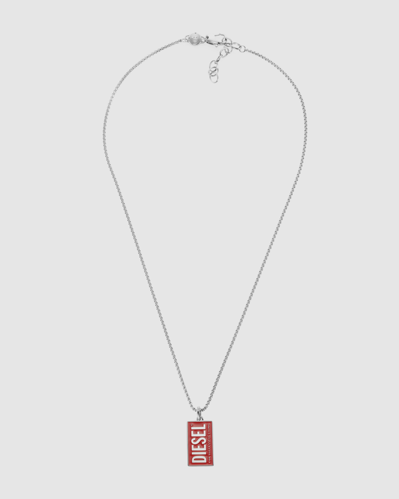 Single Dogtags Silver-Tone Necklace