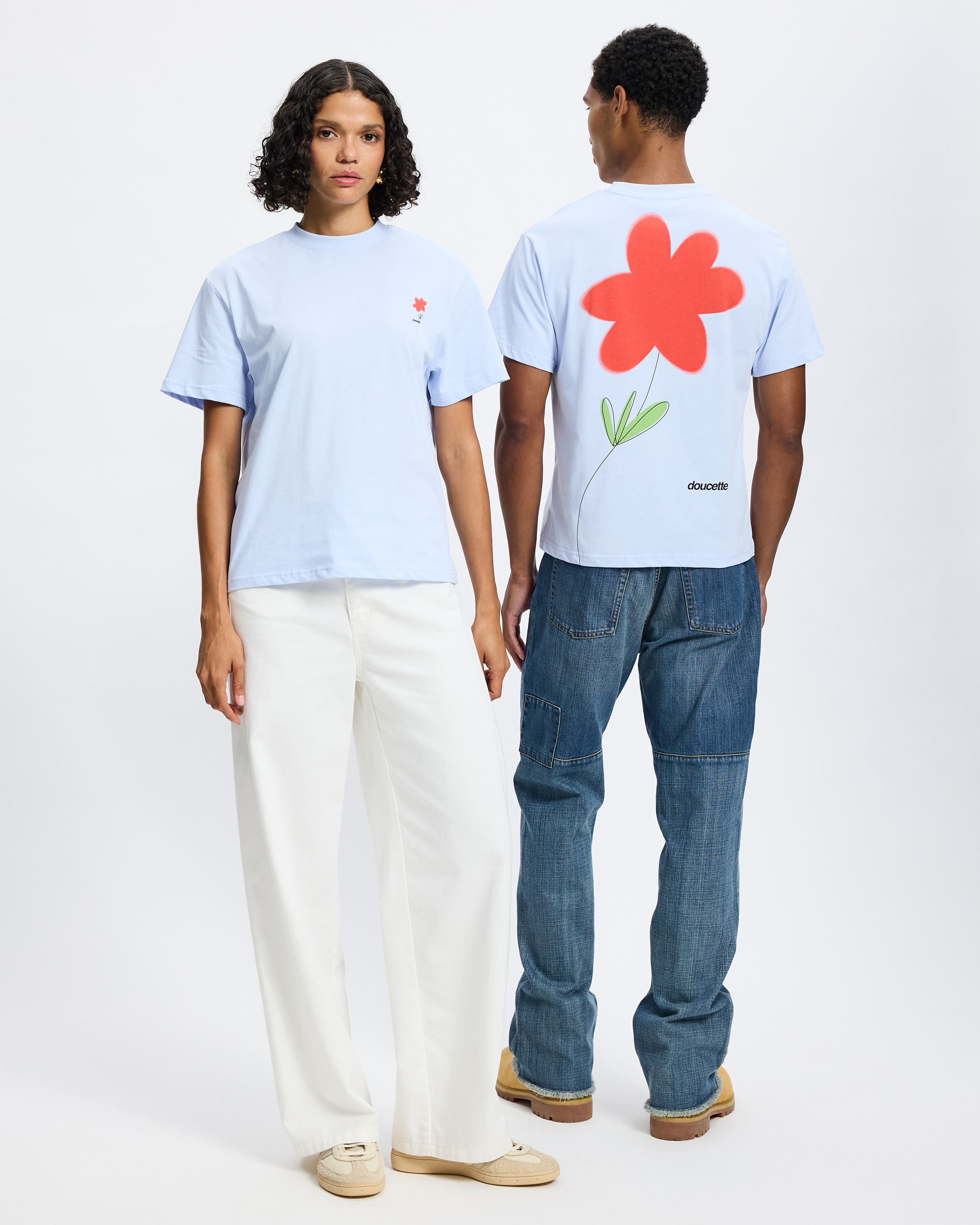 Red Flower Trim Tee