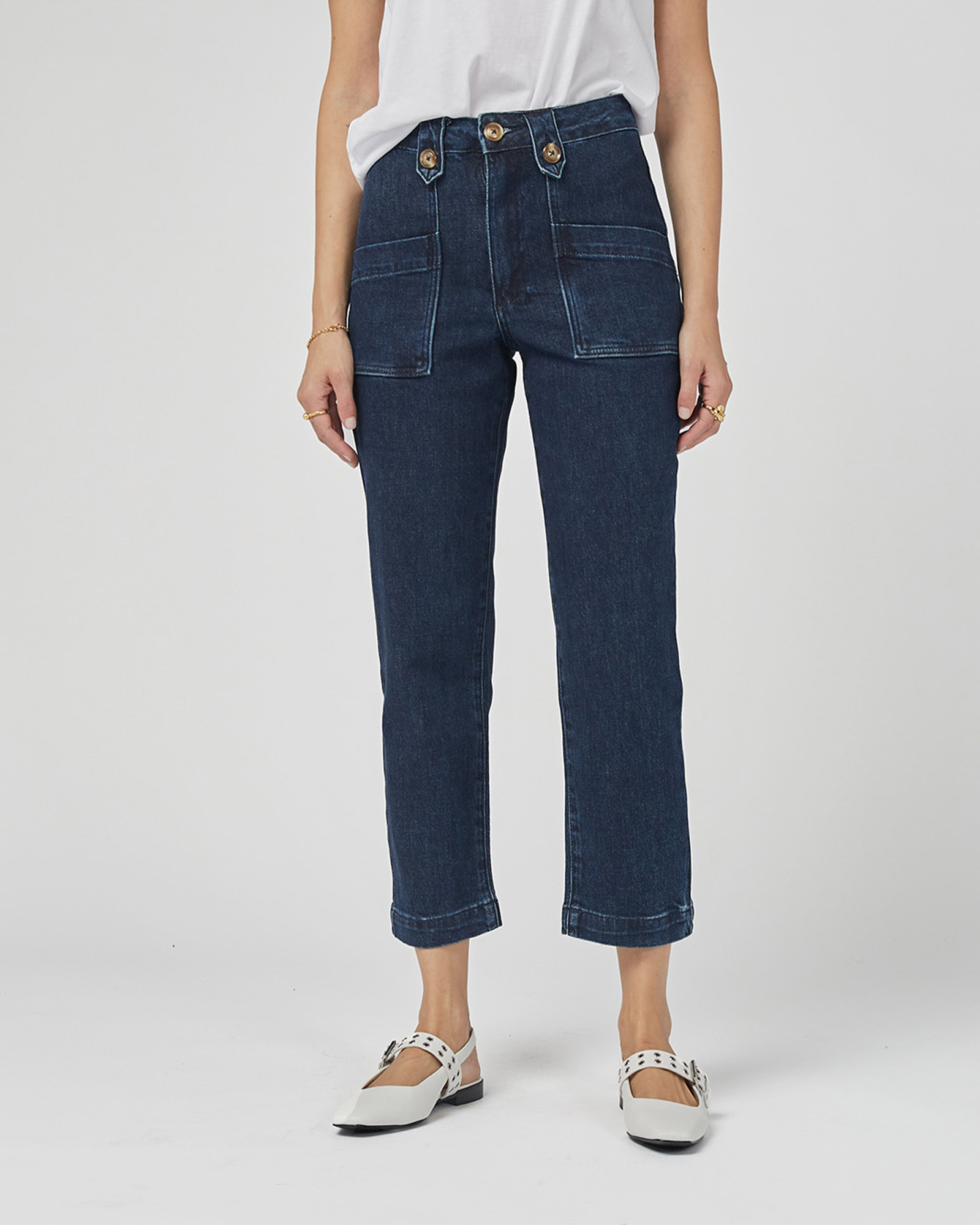 Stella Stretch High Waisted Indigo Trousers