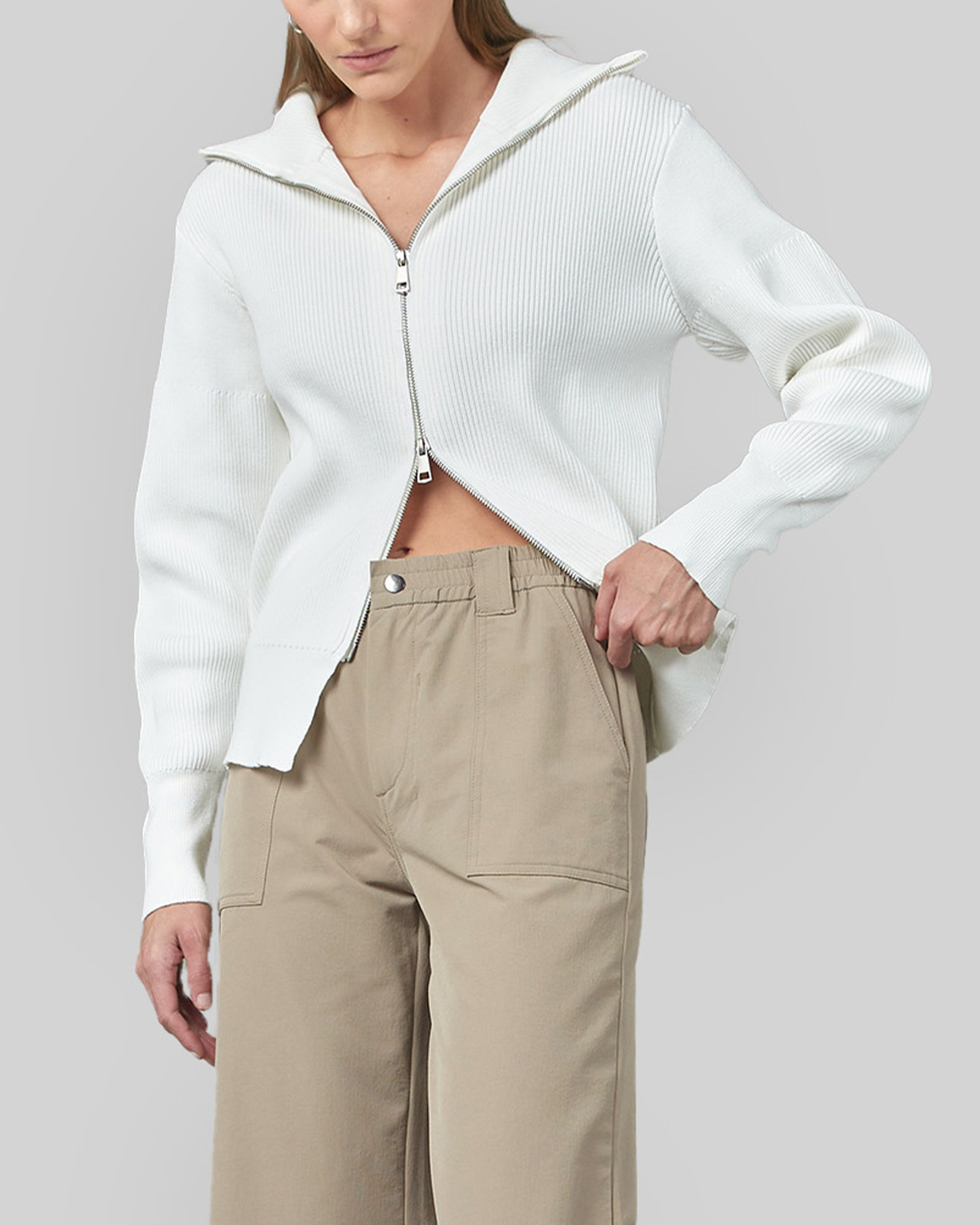 Clara Ivory Rib Knit Top