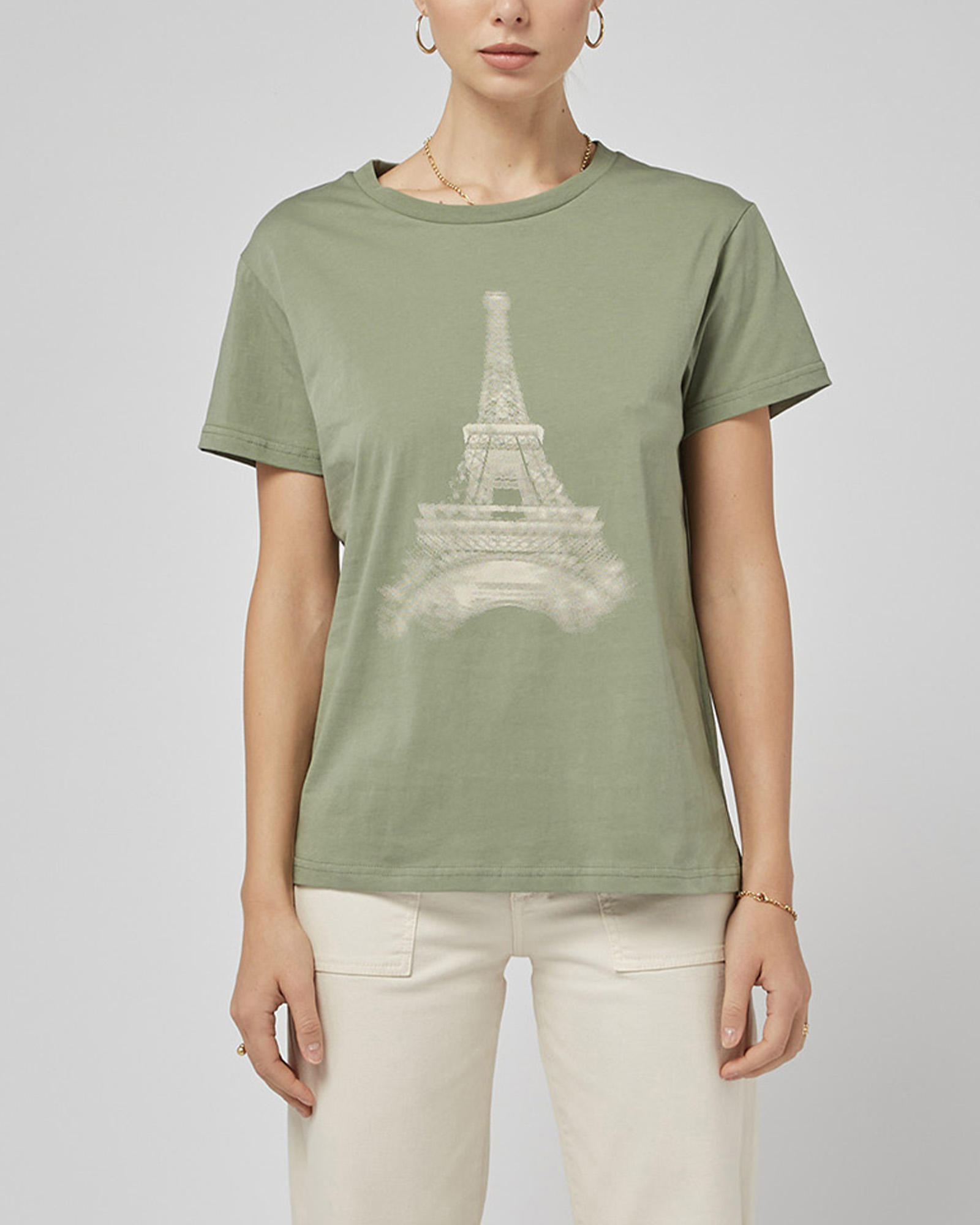 Clare Oil Green Printed Tee
